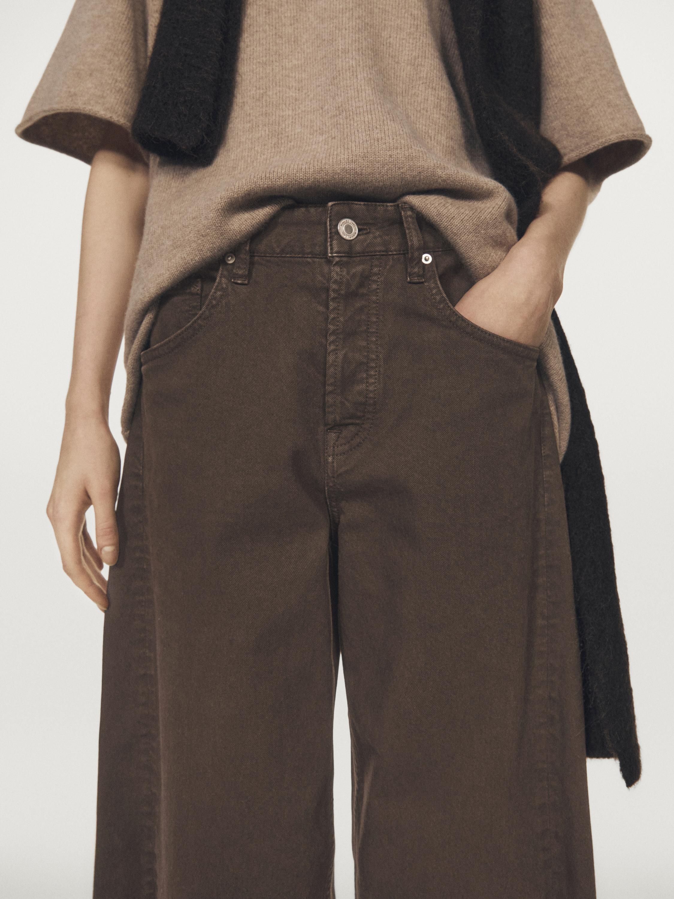 High-waist balloon fit jeans — Chocolate