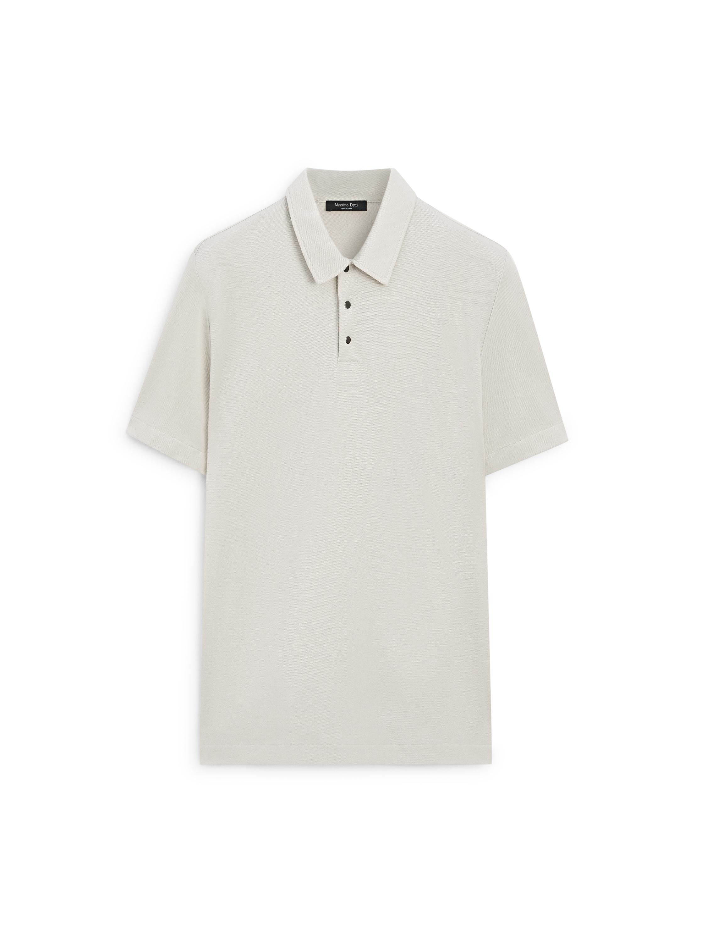 100% cotton short sleeve polo shirt — STONE
