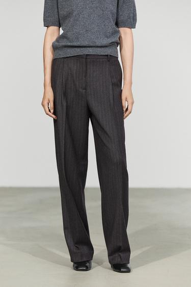 Darted pinstripe suit pants — CAREY 5