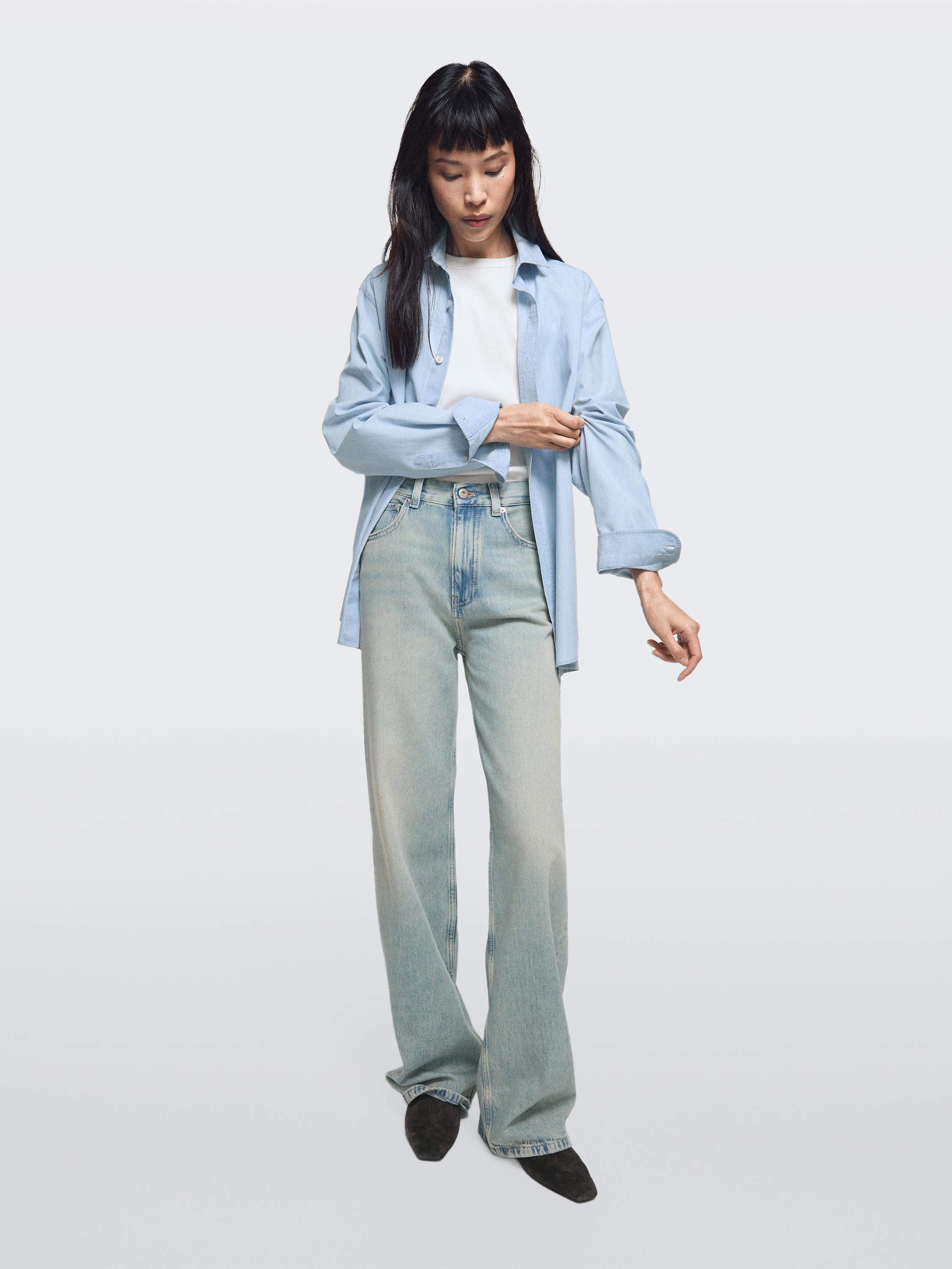 High-waist wide-leg jeans — BLUE