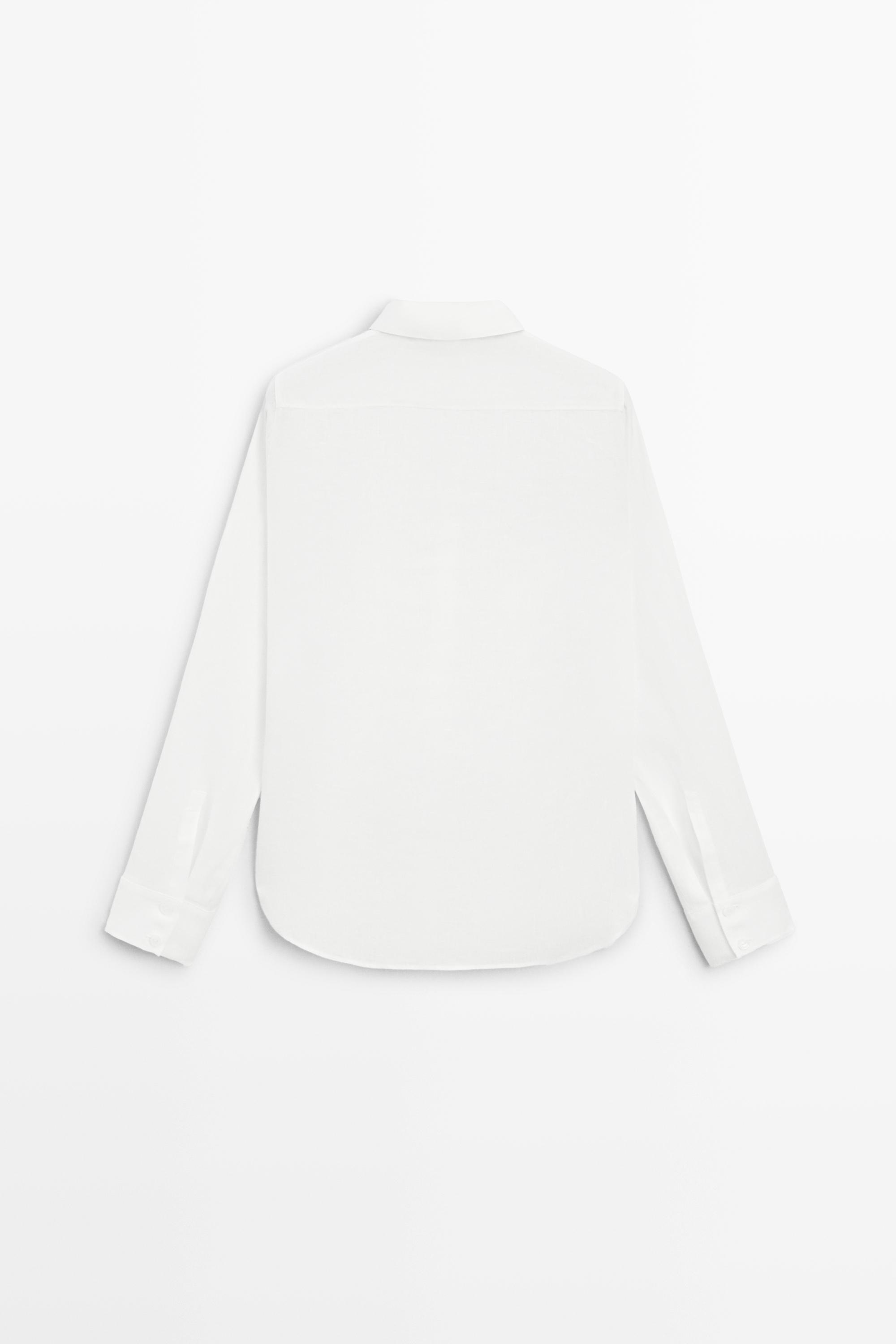 Flowing 100% linen shirt — WHITE