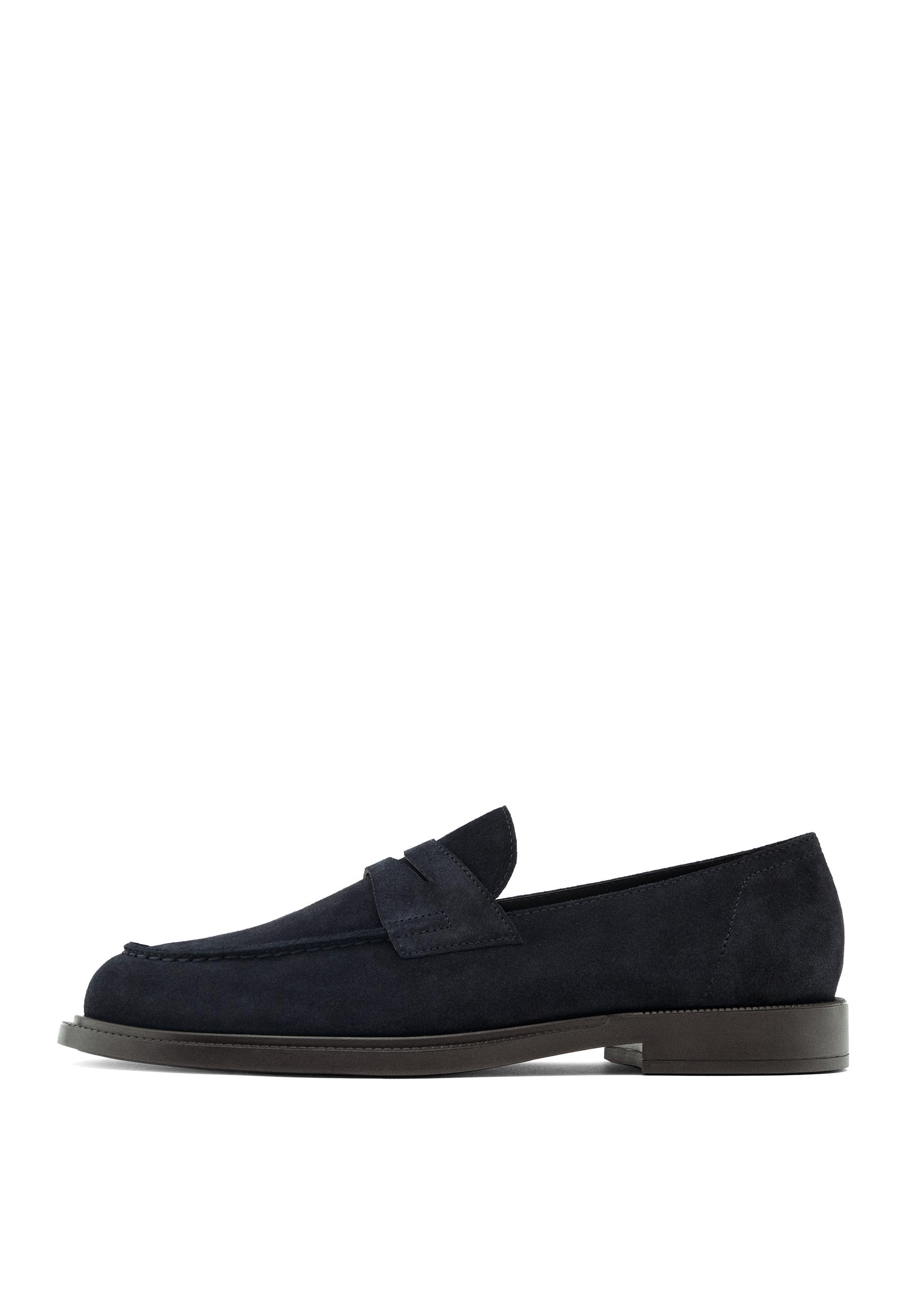 Split leather penny loafers — Dark blue