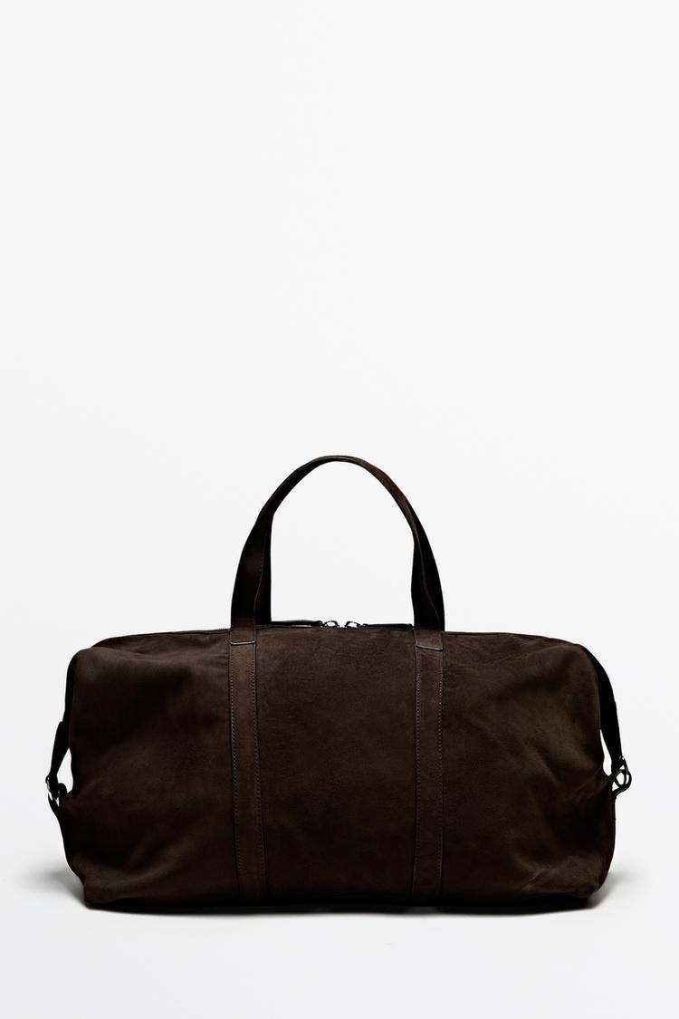 Sport split suede leather bag — Chocolate