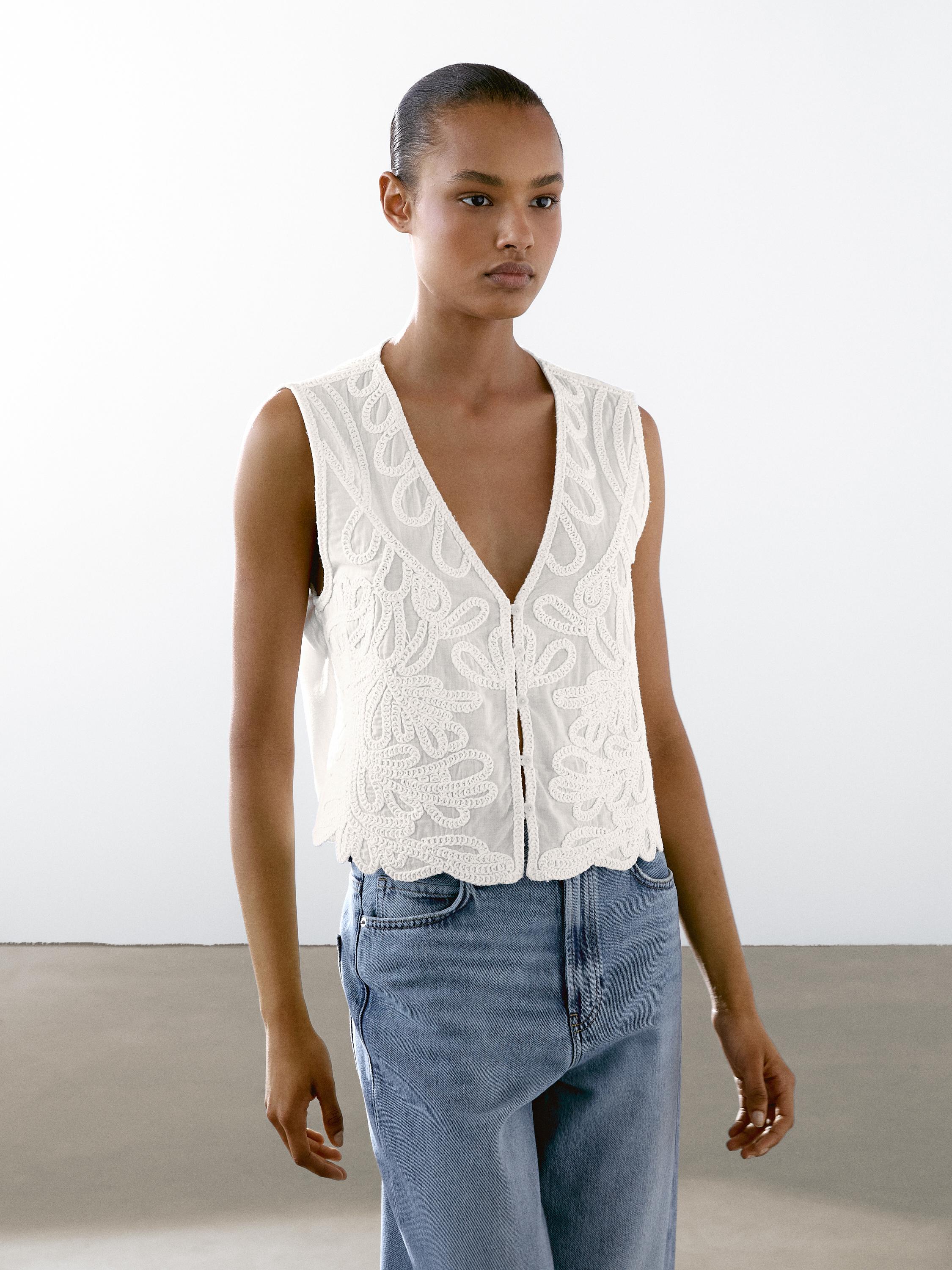 Veste brodée coton