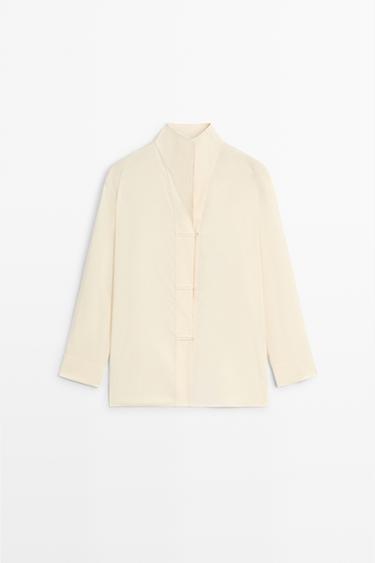 Flowing shirt with button details — CREAM 2