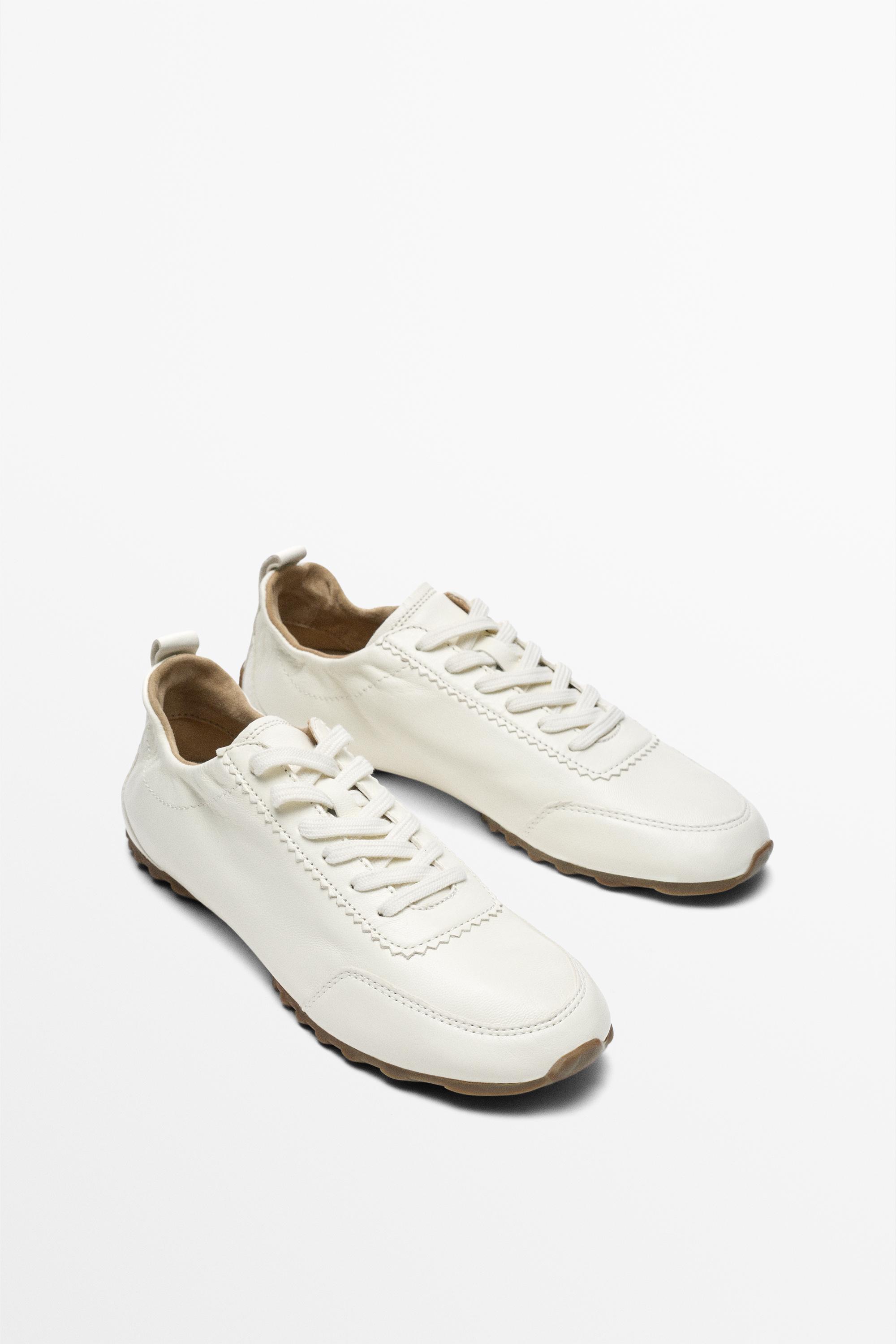 Soft leather trainers — WHITE