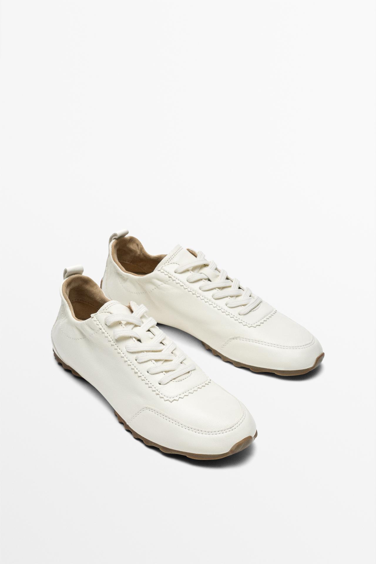 Soft leather trainers — WHITE