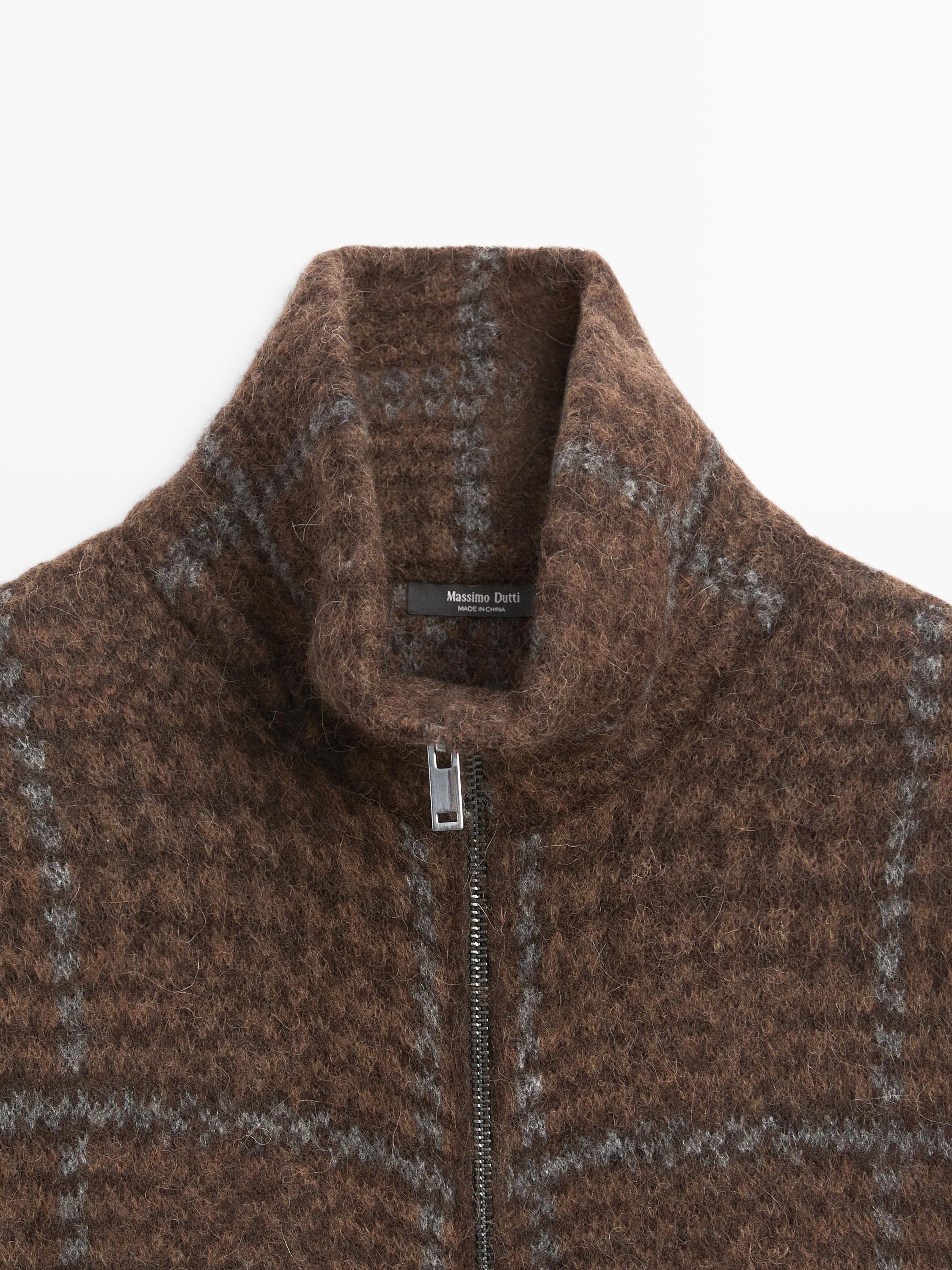 Kardigan od pletene alpake i debele tkanine