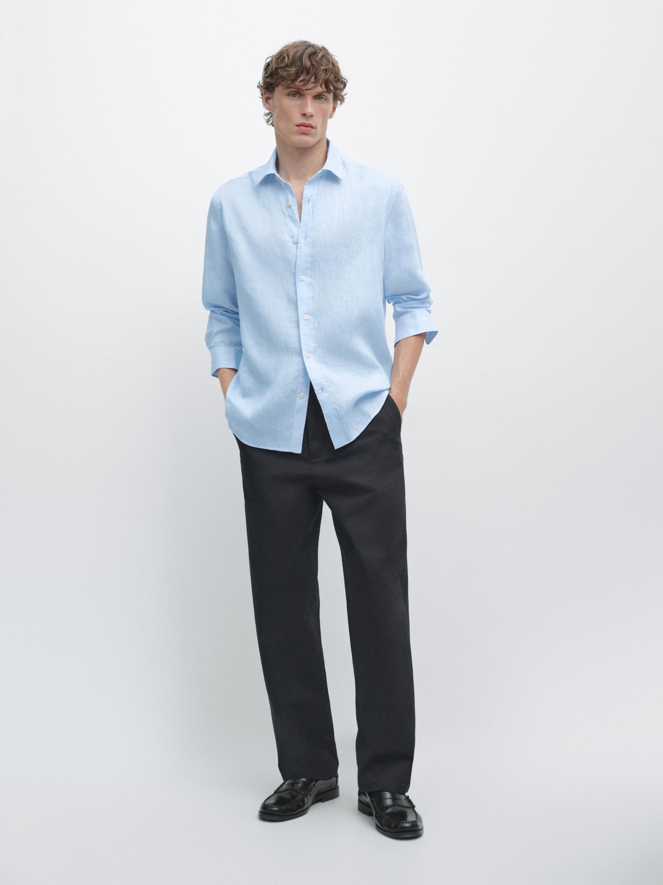 100% linnen overhemd regular fit