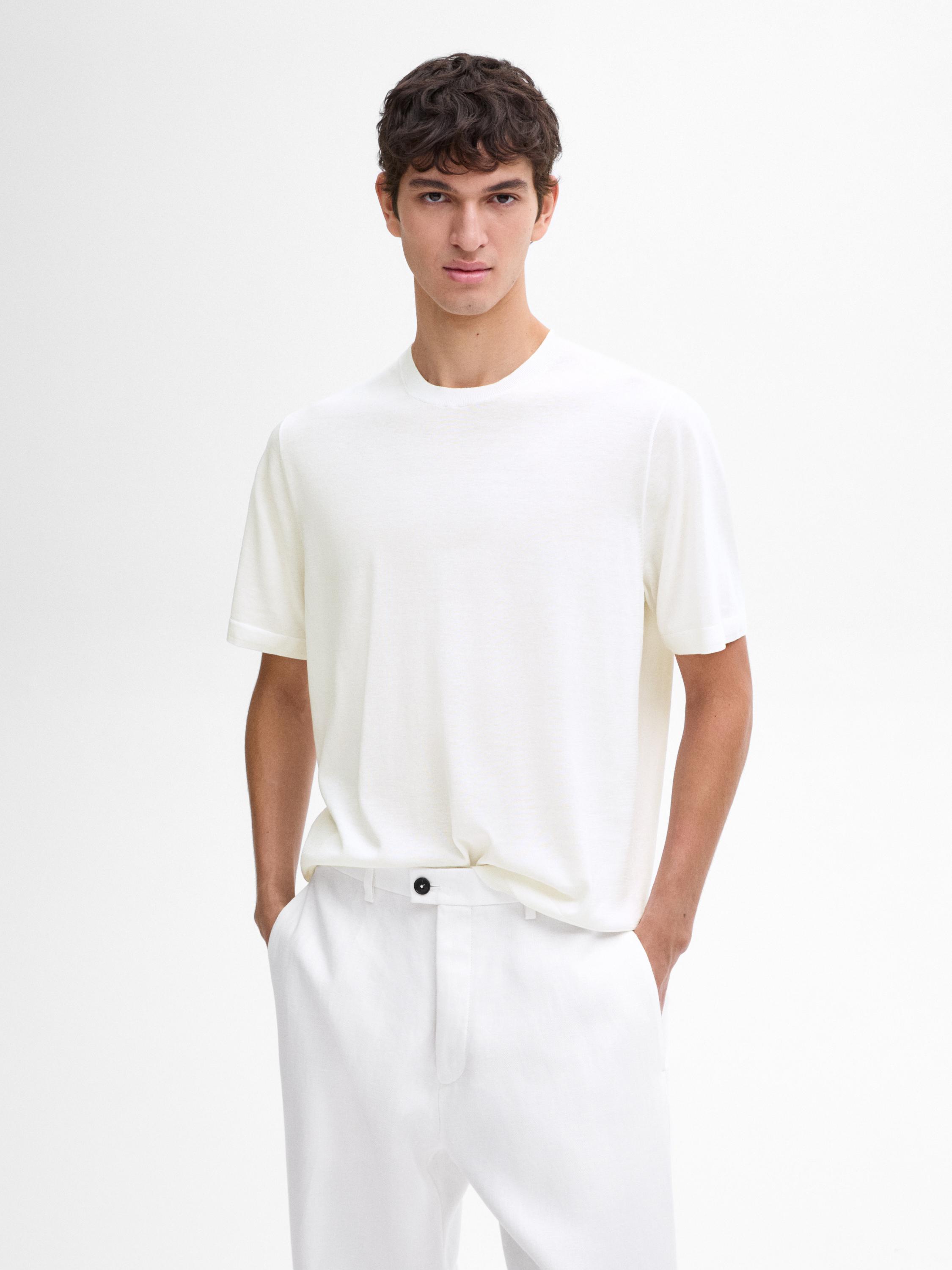 Cotton blend knit T-shirt