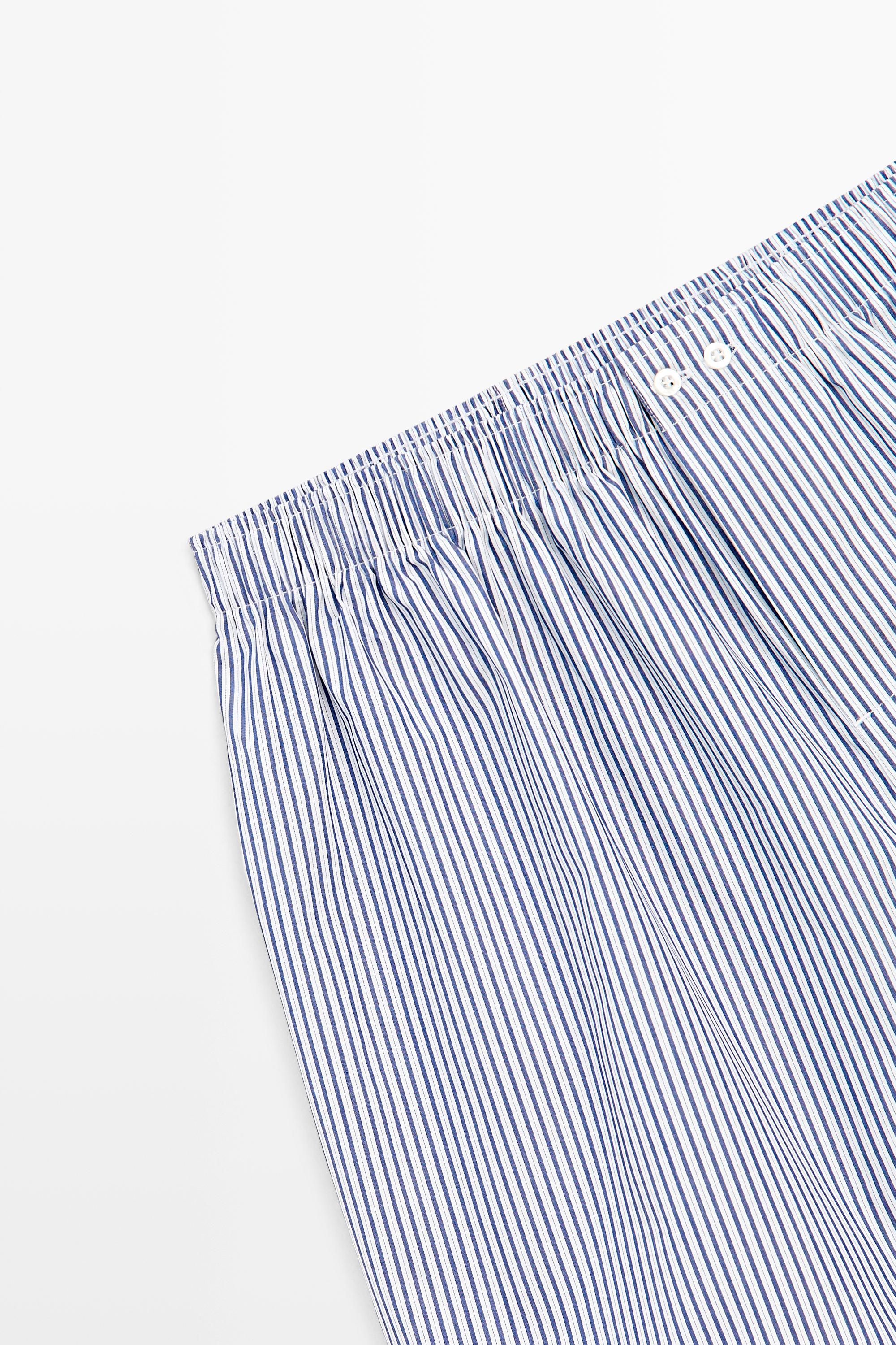 100% cotton striped boxers — NAVY BLUE