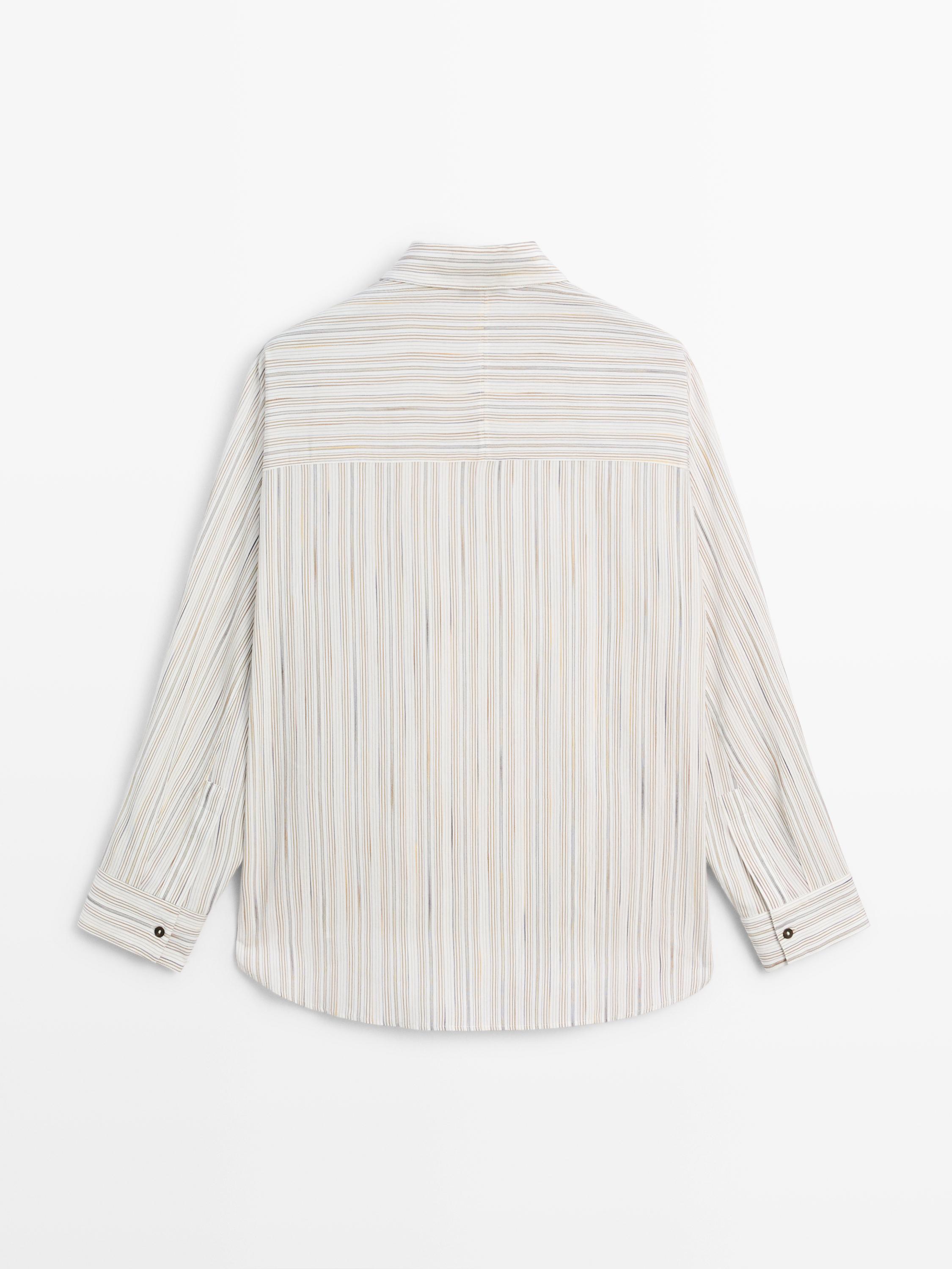 Striped flowing shirt — WHITE