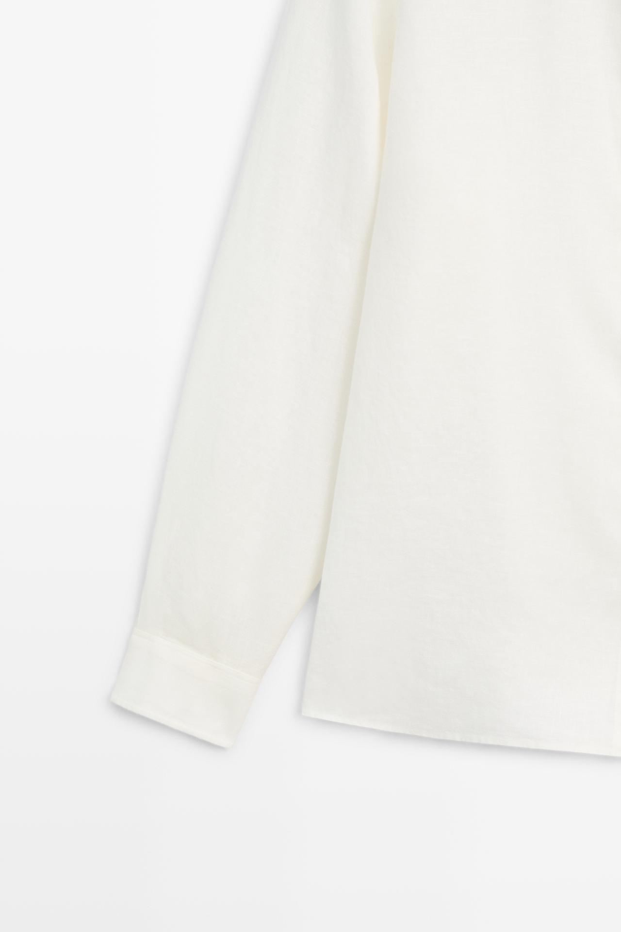 100% linen regular fit shirt — CREAM
