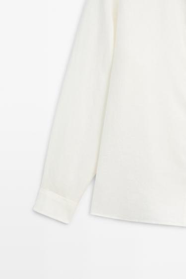 100% linen regular fit shirt — CREAM 7