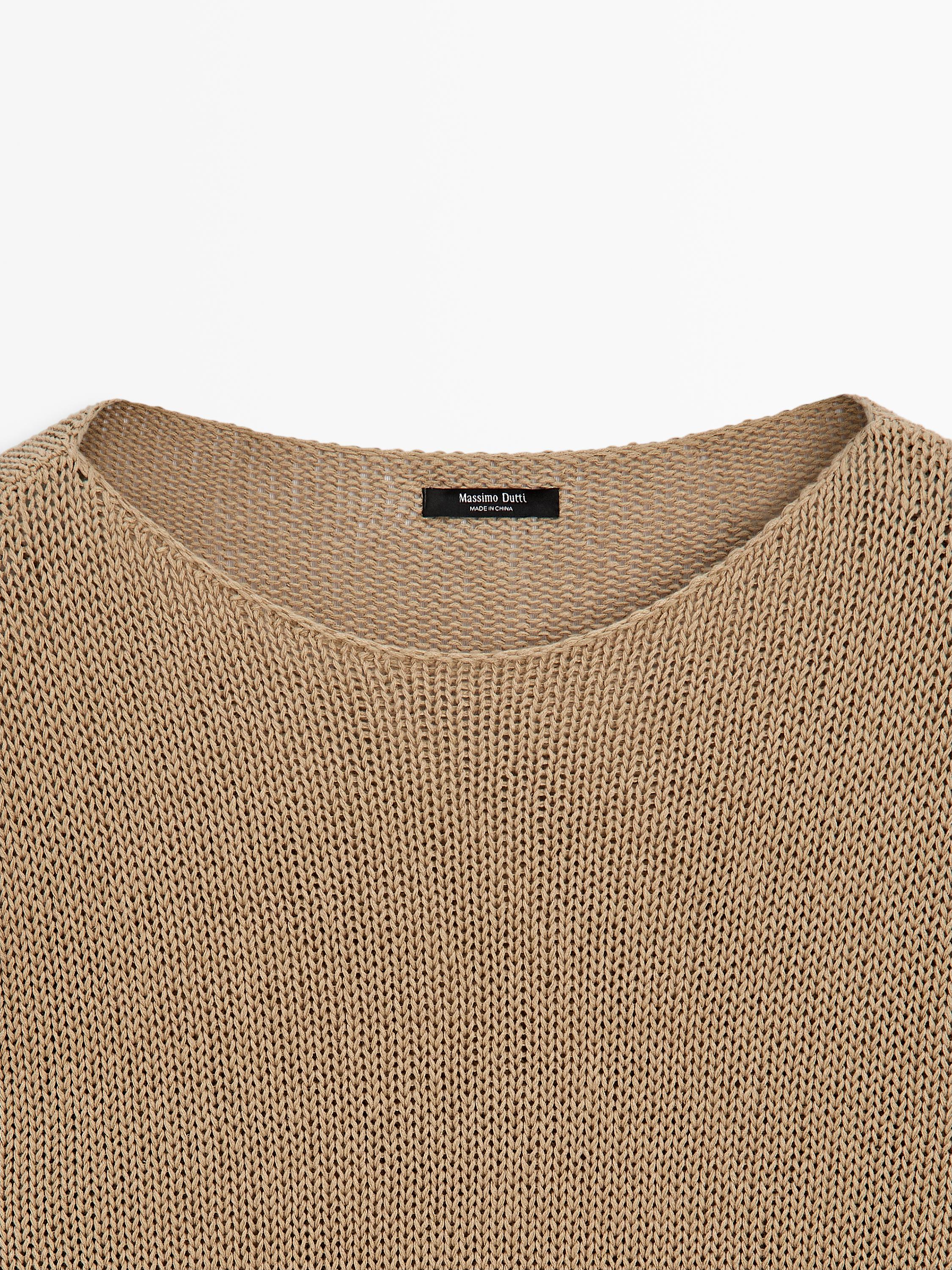 Cotton blend cutwork sweater — Washed
