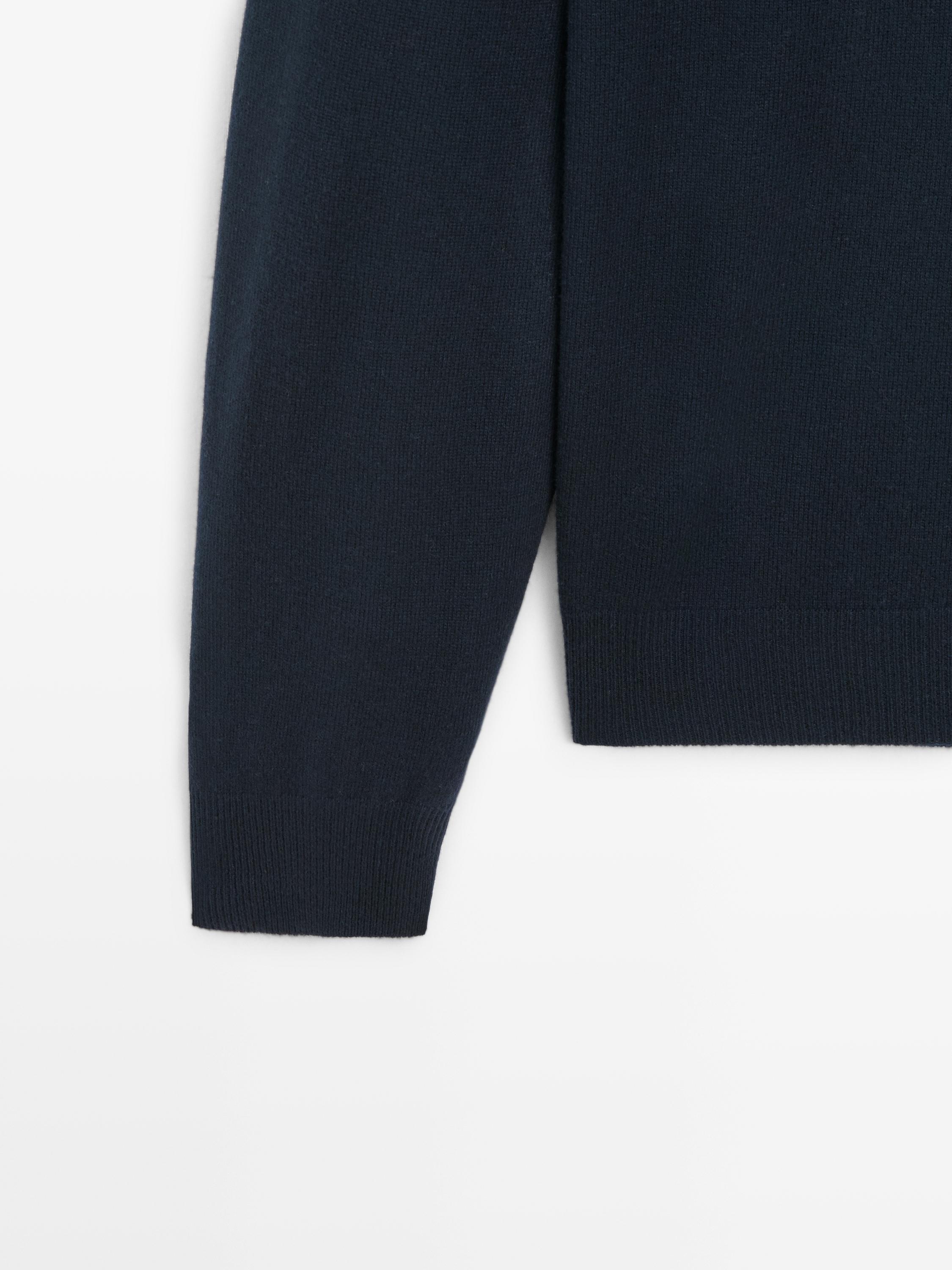 100% wool knit sweater — NAVY BLUE