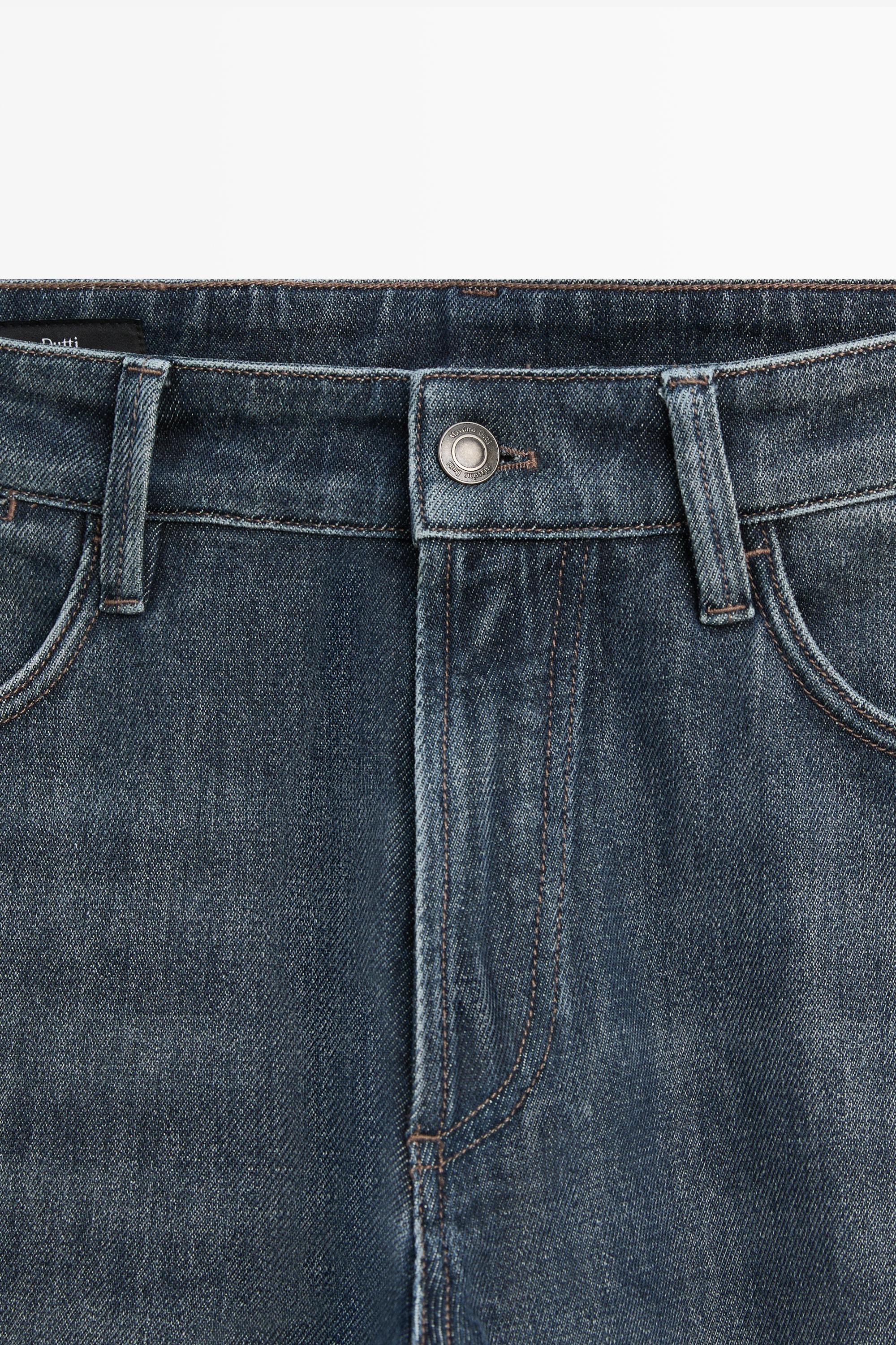 Enzymatic tapered fit jeans — DEEP BLUE