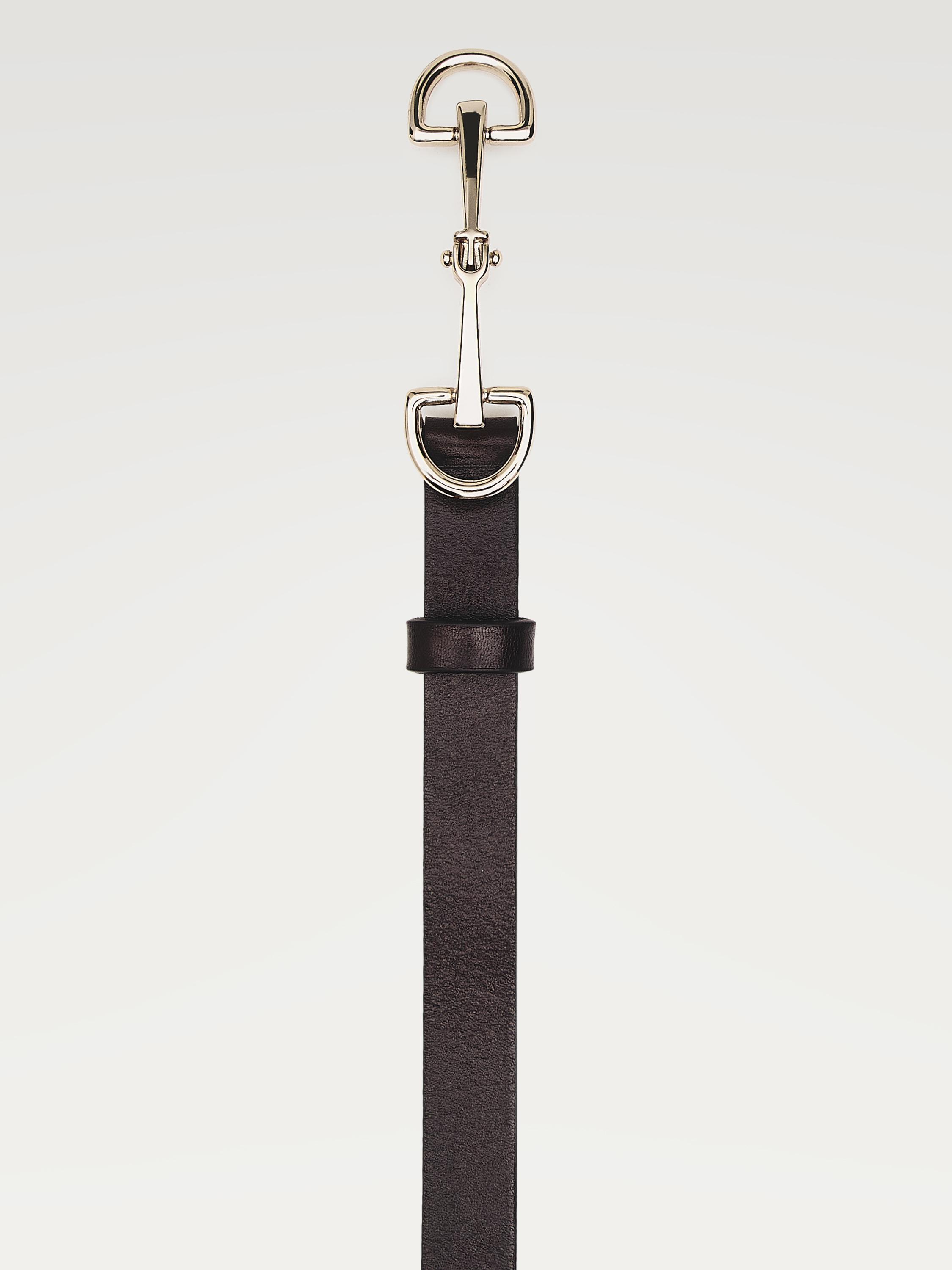 Equestrian nappa leather belt — BROWN