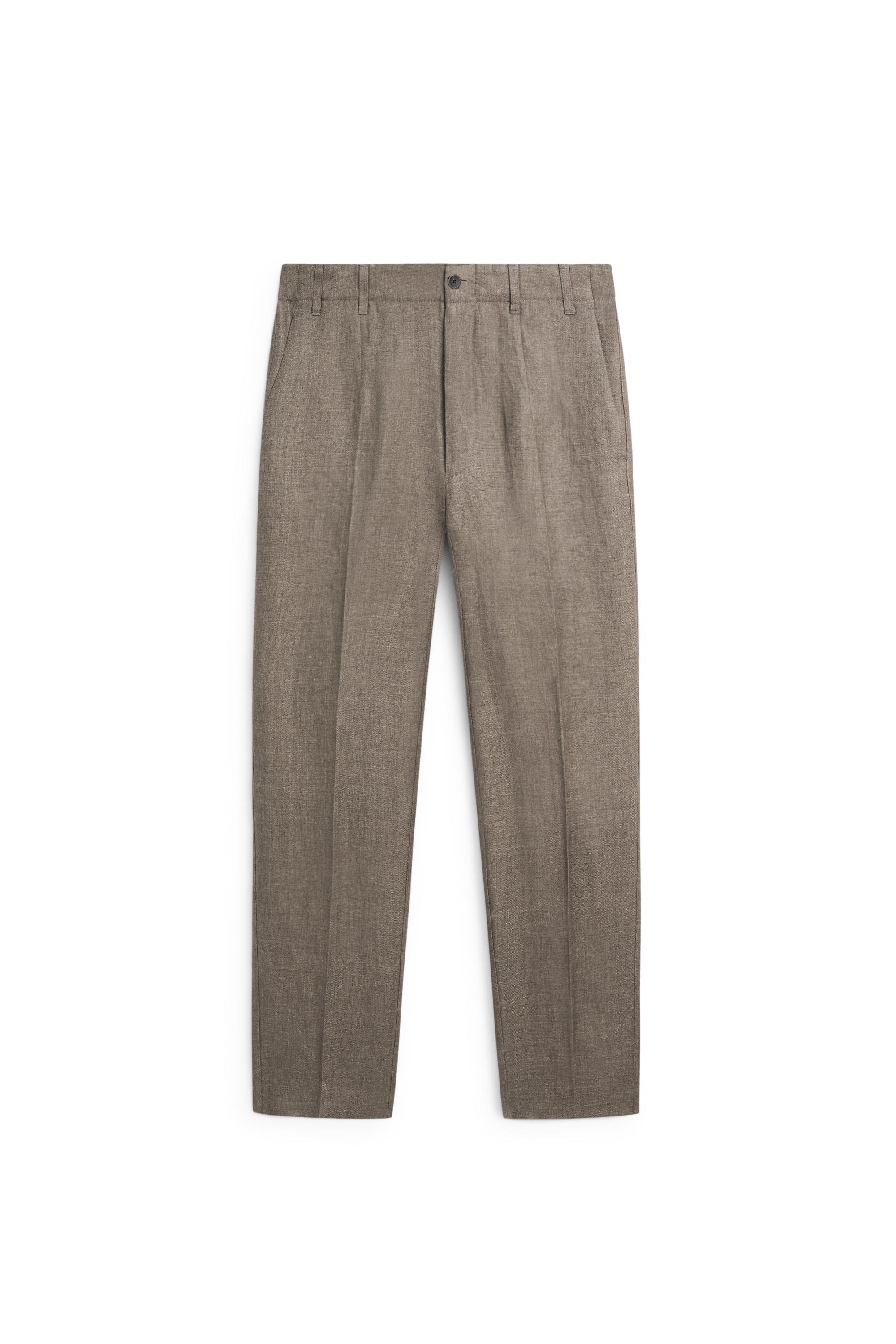 100% linen faded total look pants — GREENISH