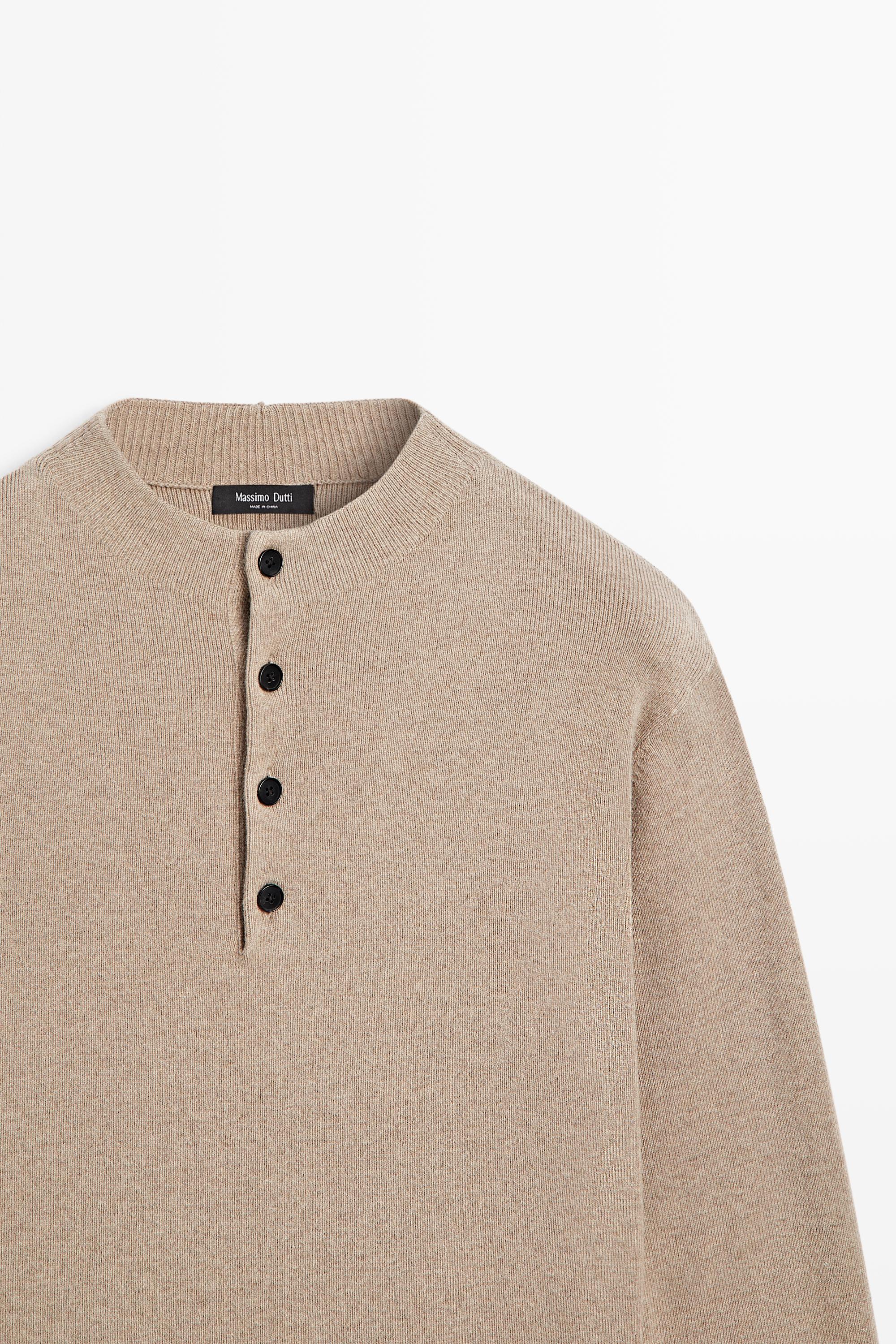Pull en maille à col camionneur boutonné