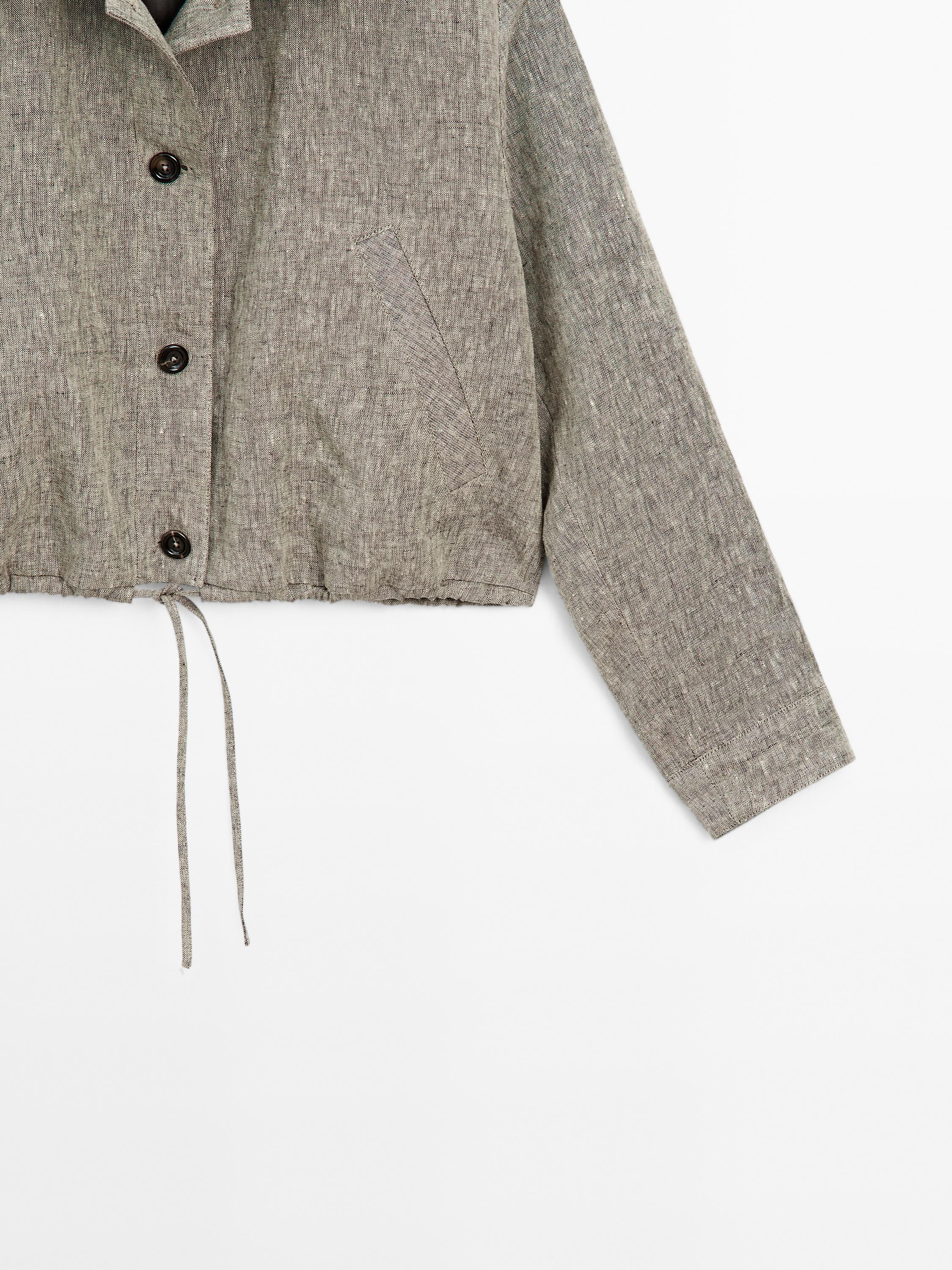 100% linen bomber jacket