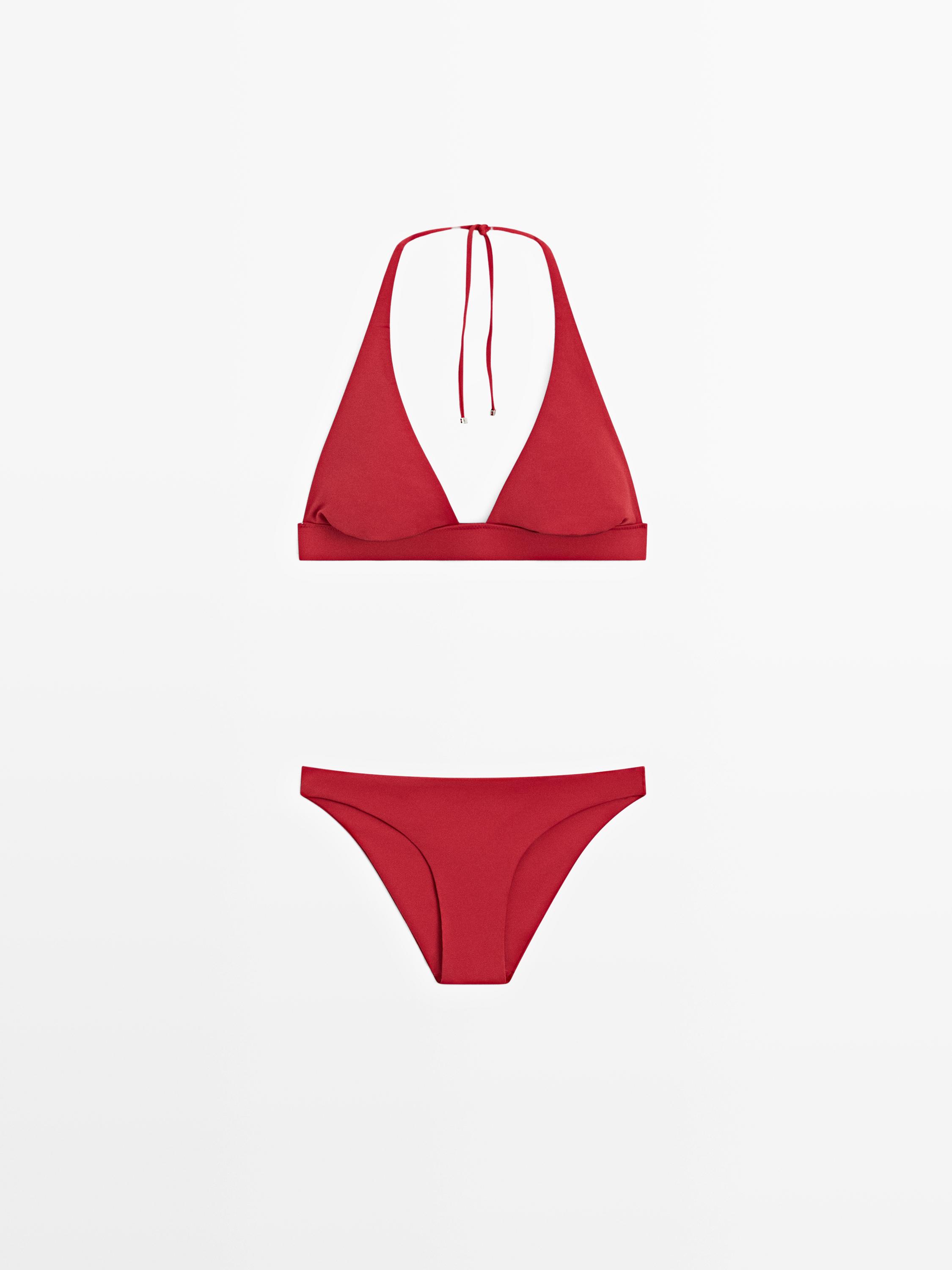 Plain bikini bottoms — RED