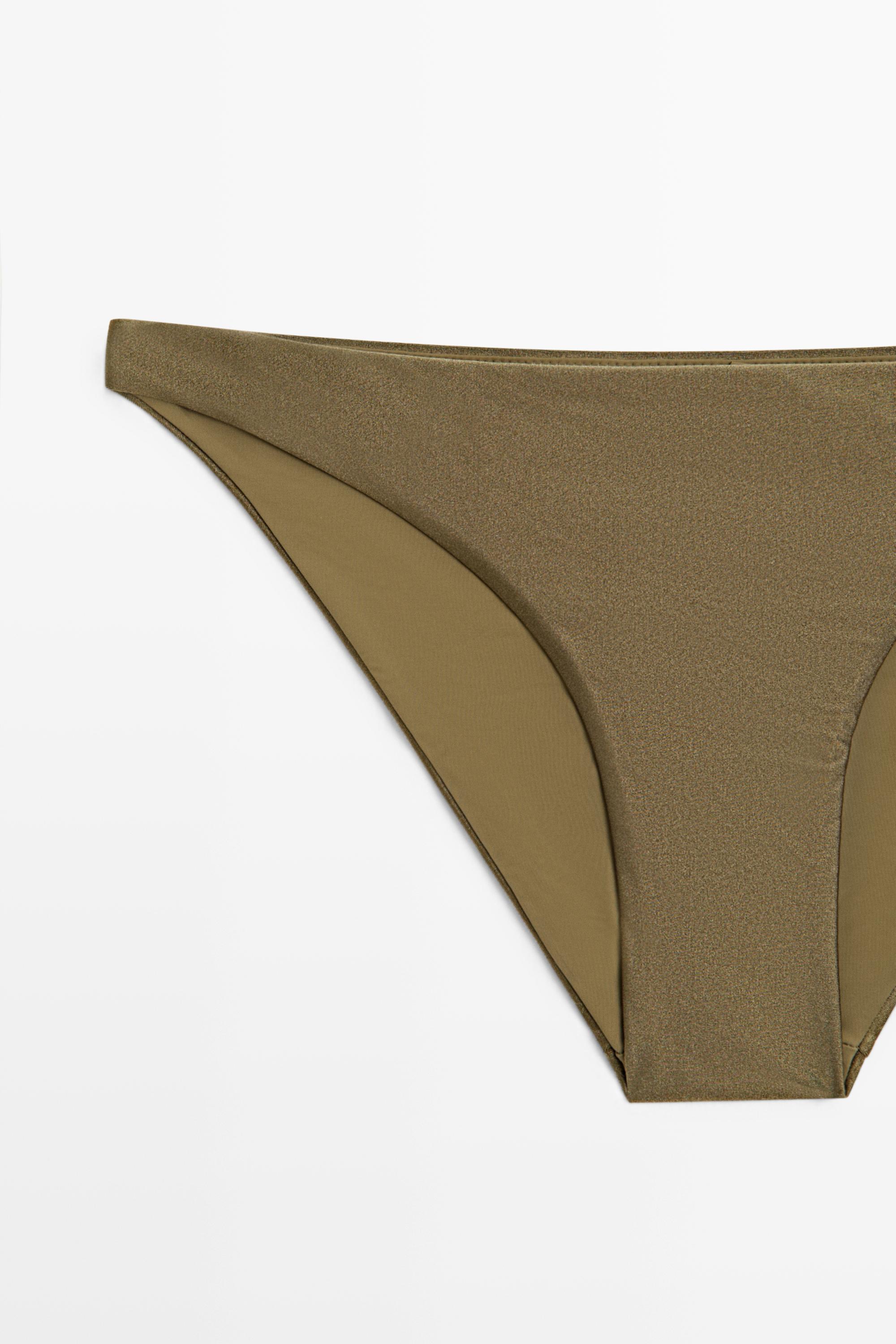 Shimmery bikini bottoms — KHAKI