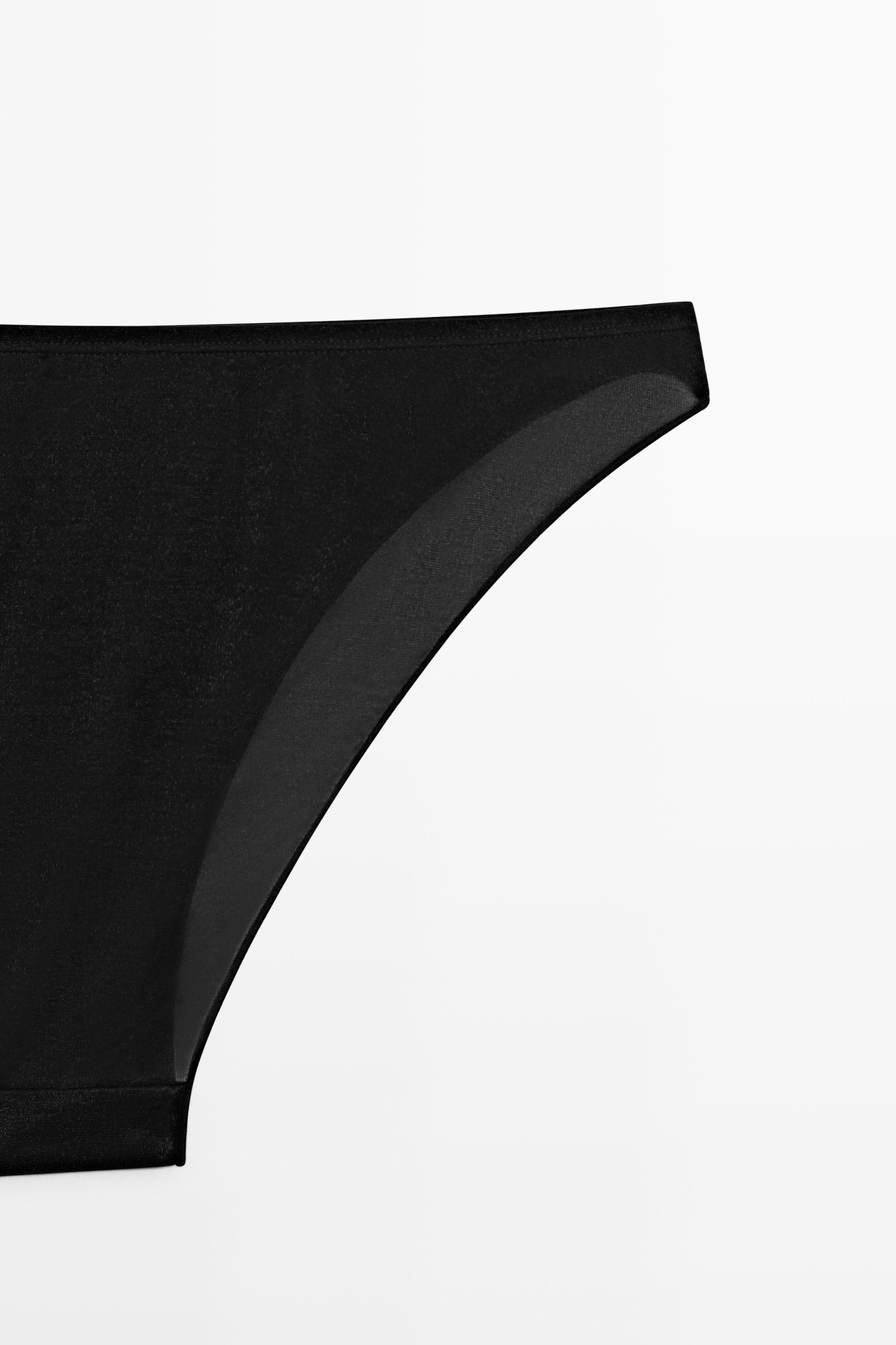 Semi-sheer briefs with metallic detail — BLACK