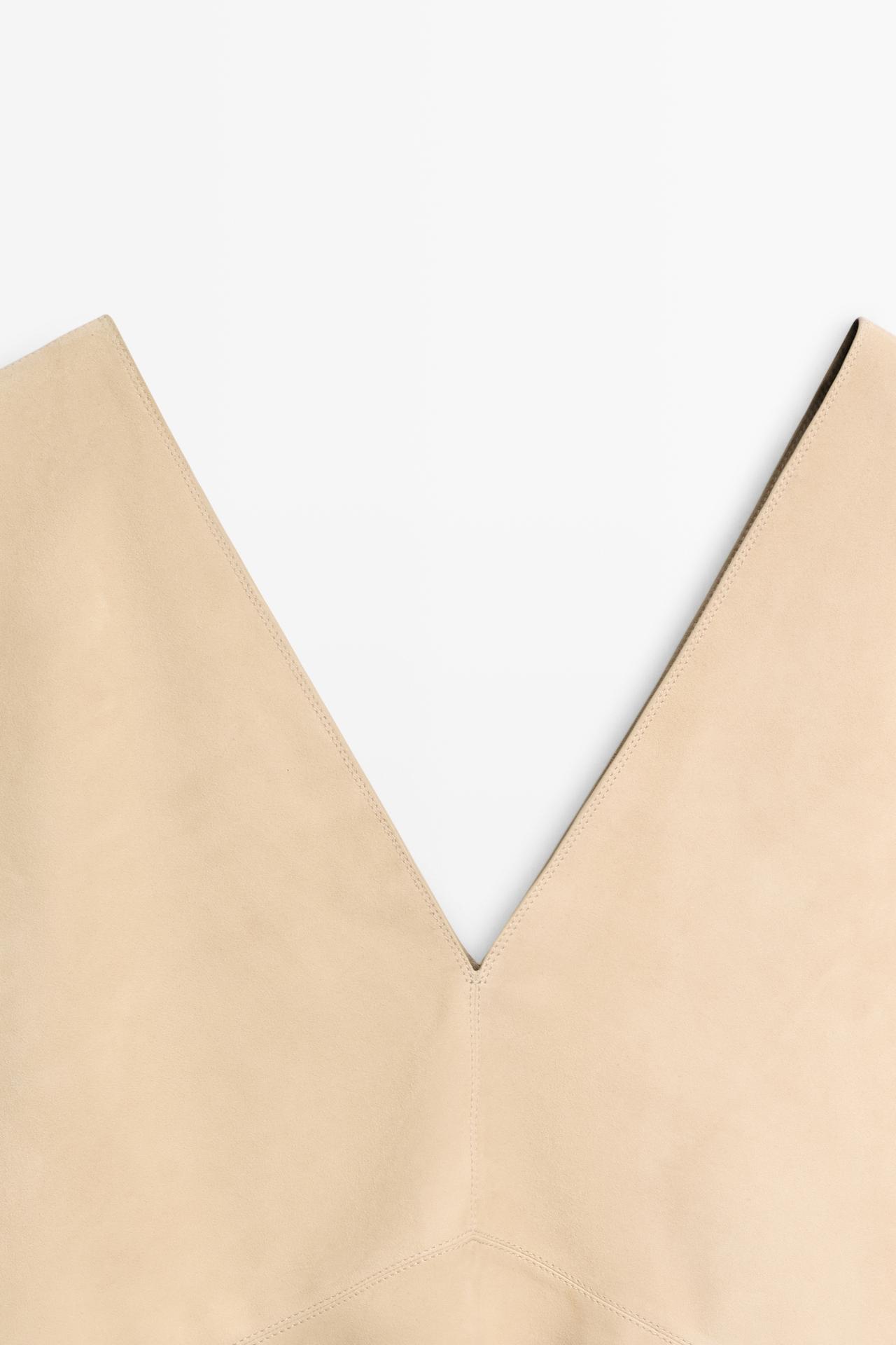 Suede sleeveless top — BEIGE