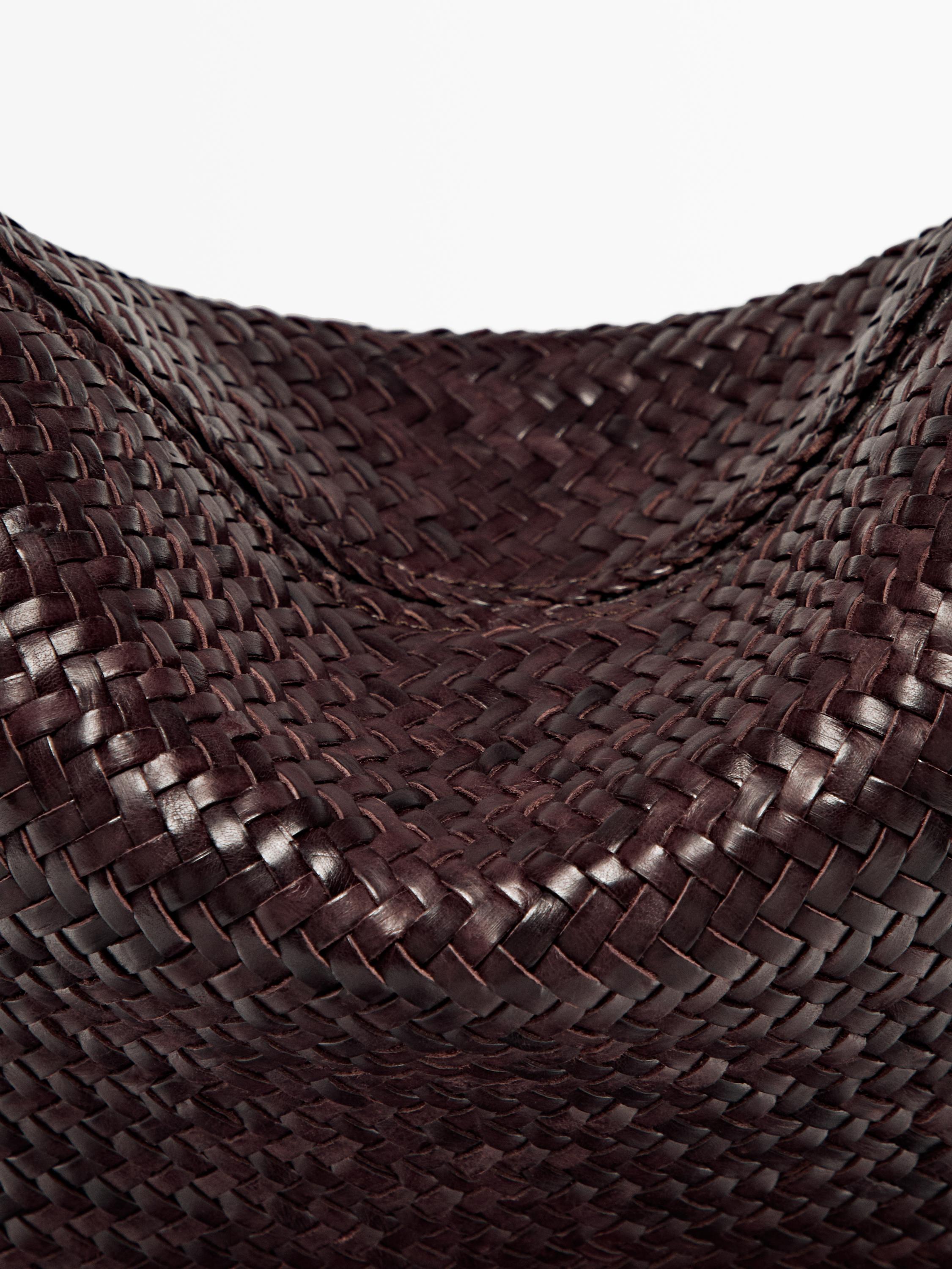 Braided nappa leather bag