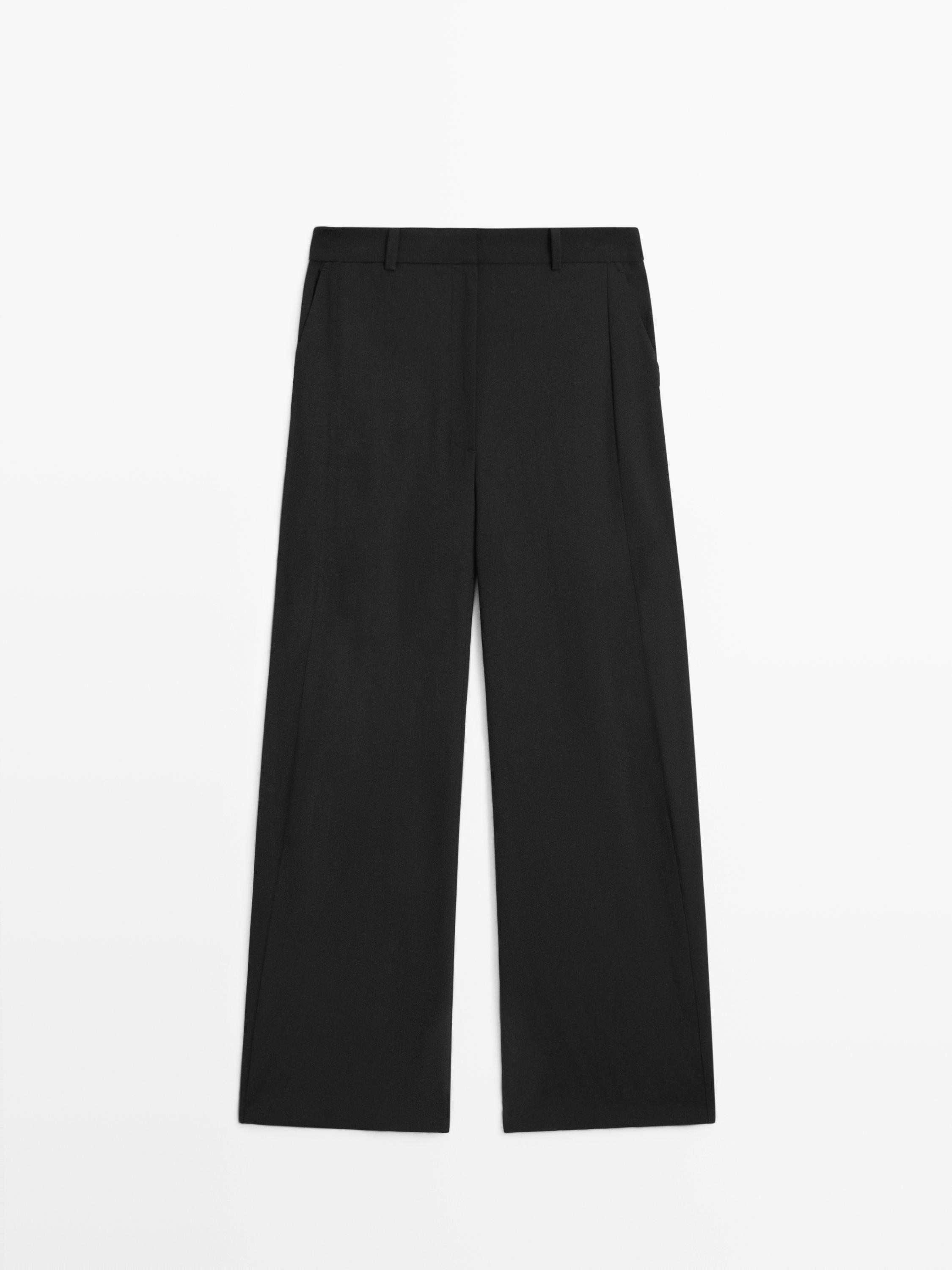 Hose mit Ziernähten aus Wolle