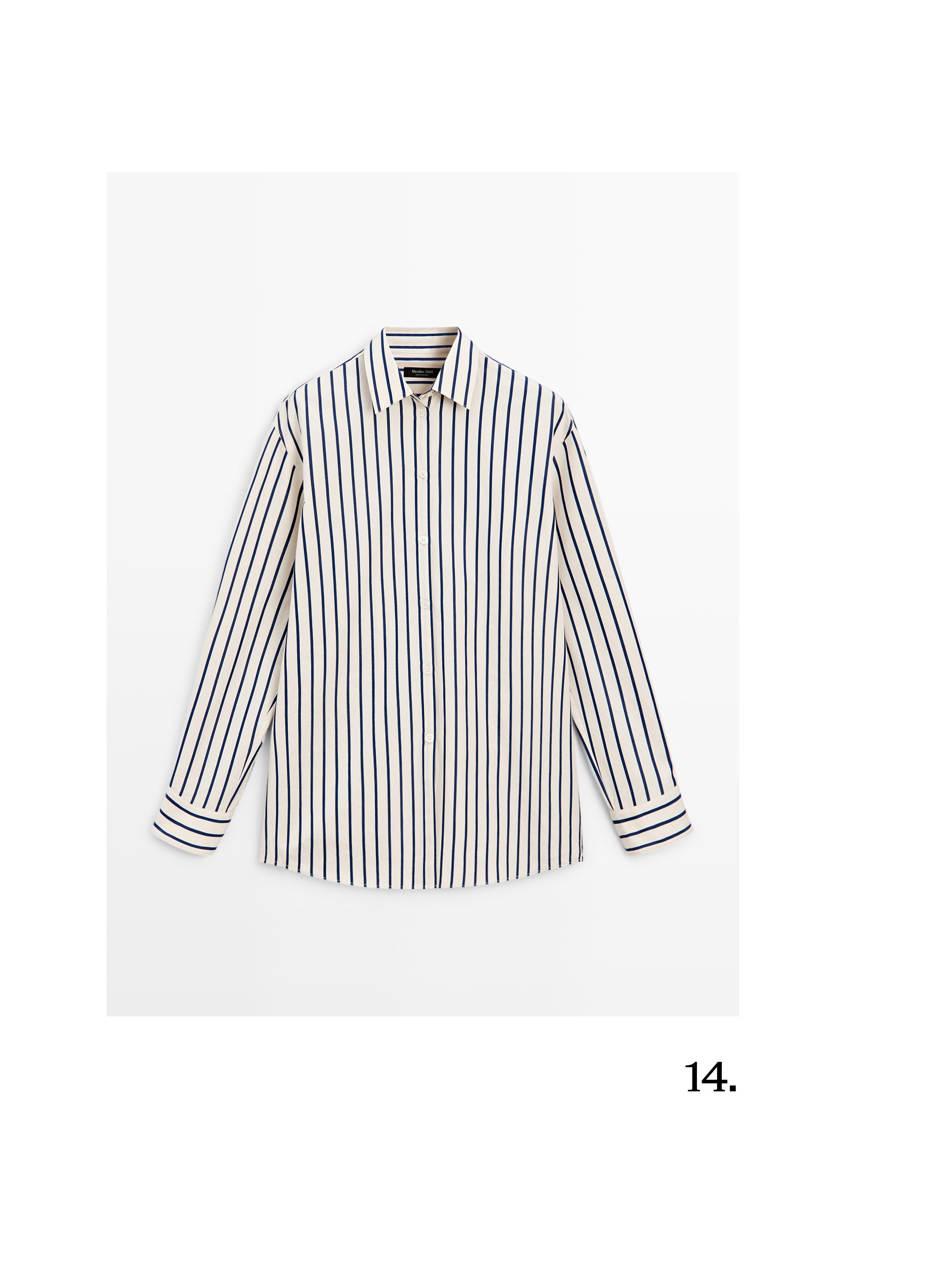 100% cotton striped shirt — Vanilla