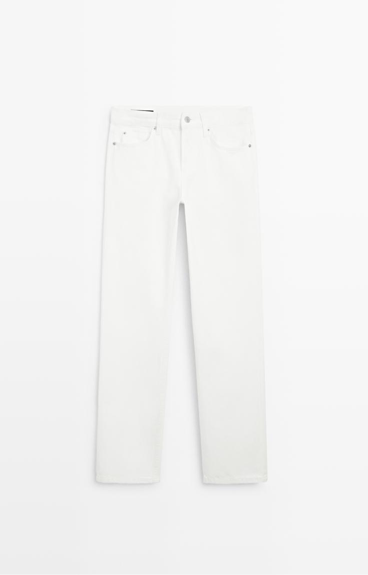 Low-rise straight-leg jeans — Off white