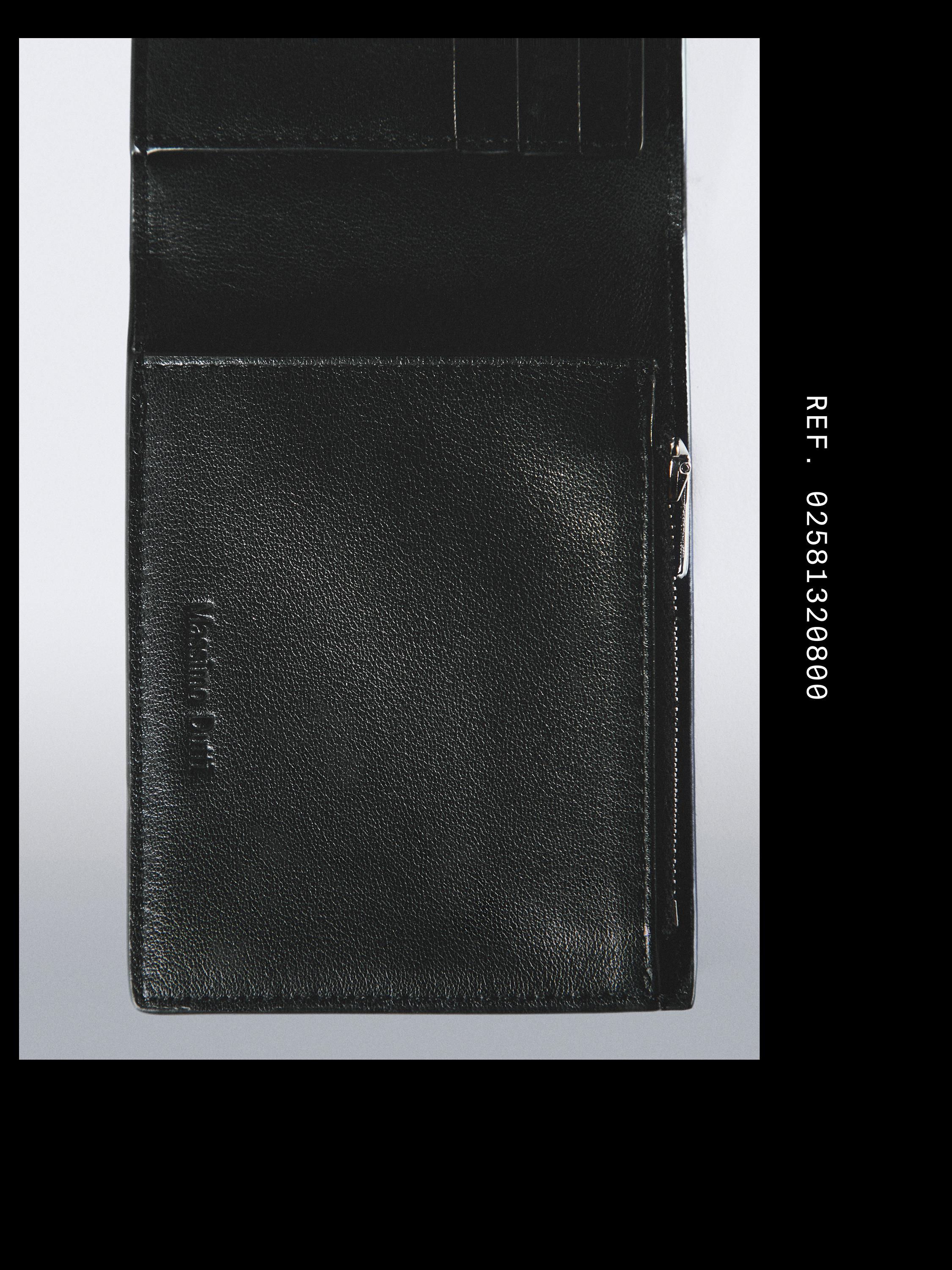 Nappa leather "magic" vertical wallet — BLACK