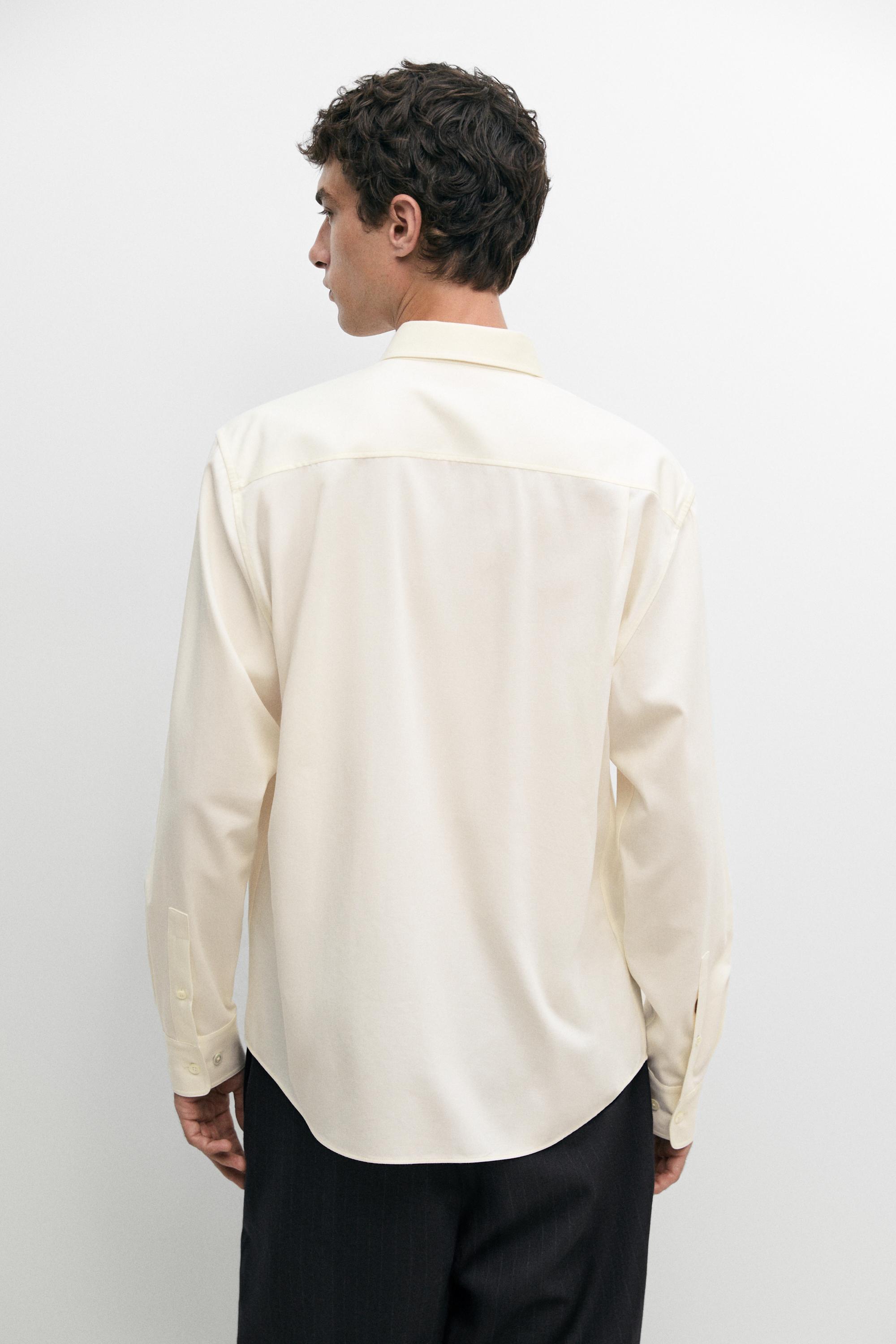 Relaxed fit cotton blend shirt — SAND