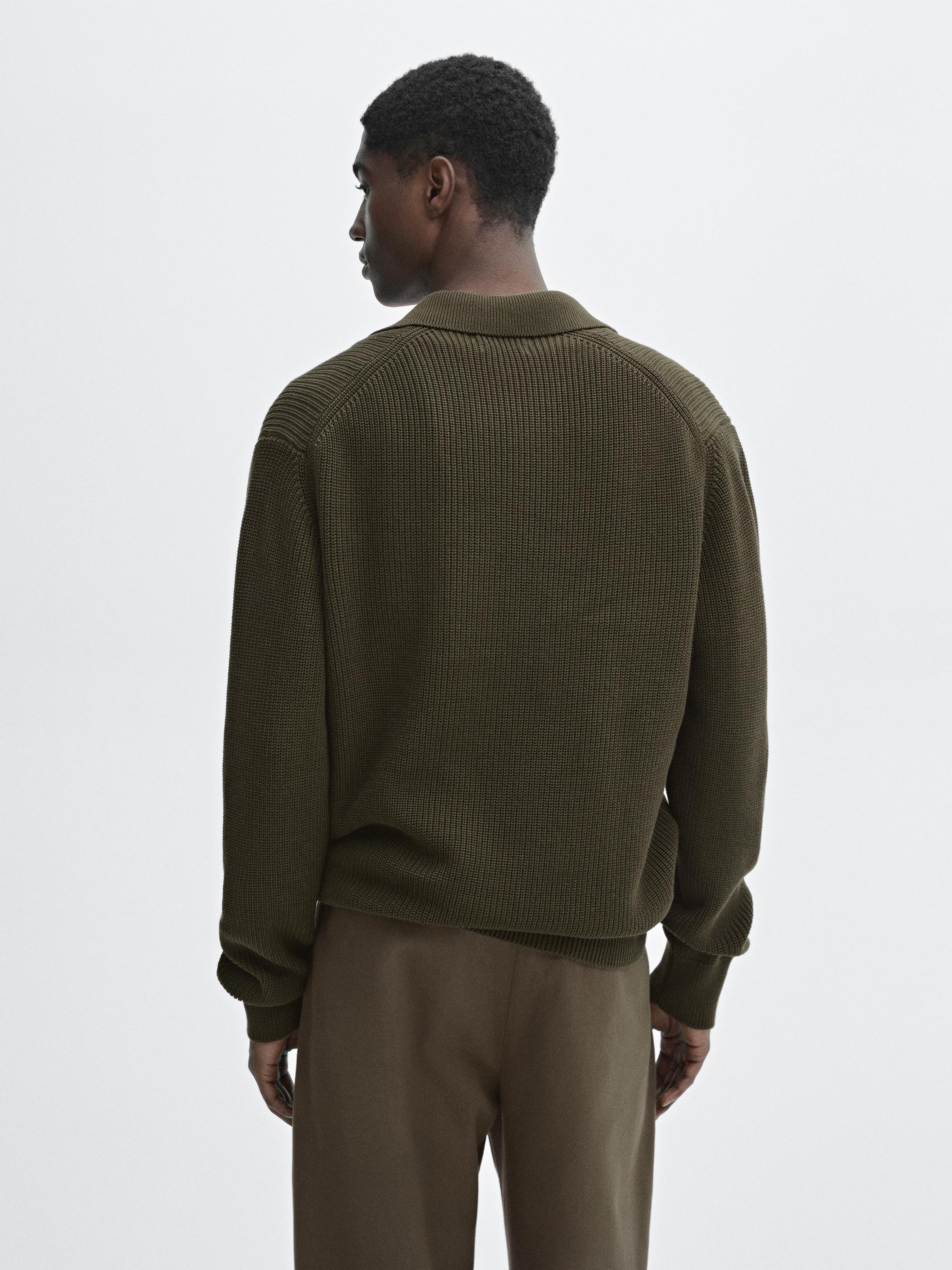 100% cotton ribbed knit sweater
