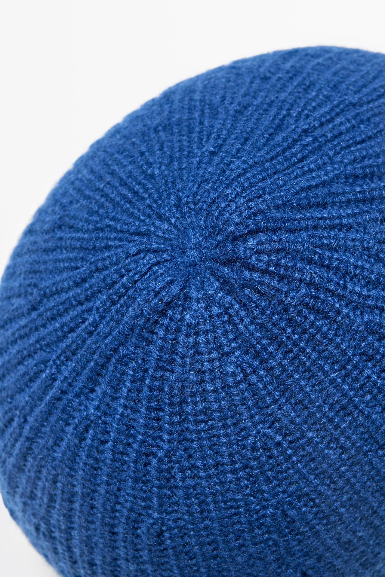 100% cashmere knit beanie — Blue