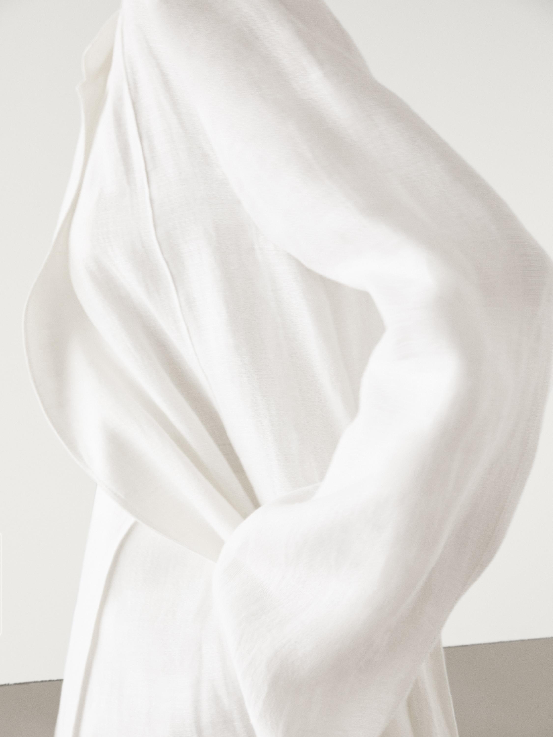 Kimono long en lin à franges