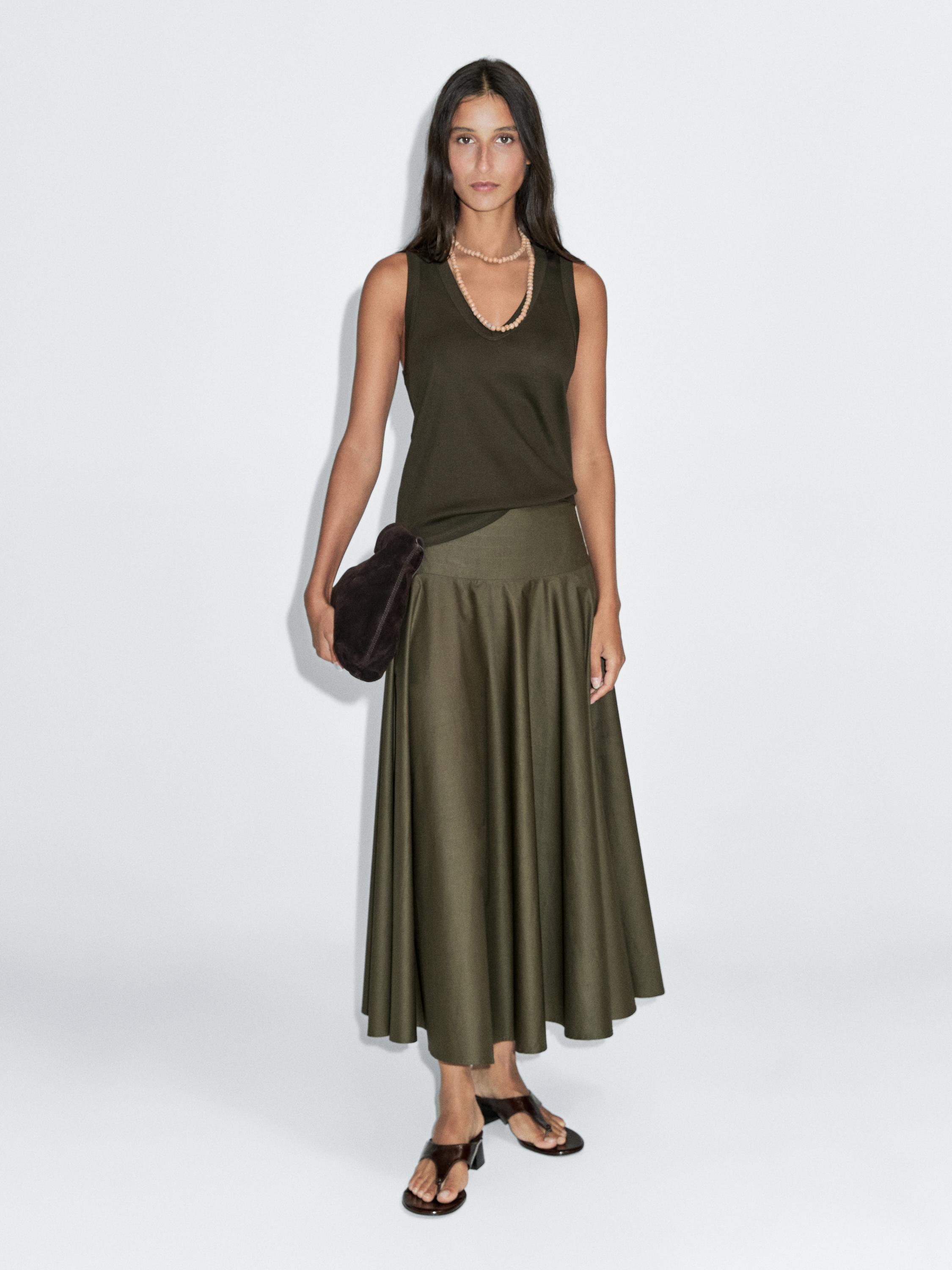 100% cotton strappy V-neck T-shirt