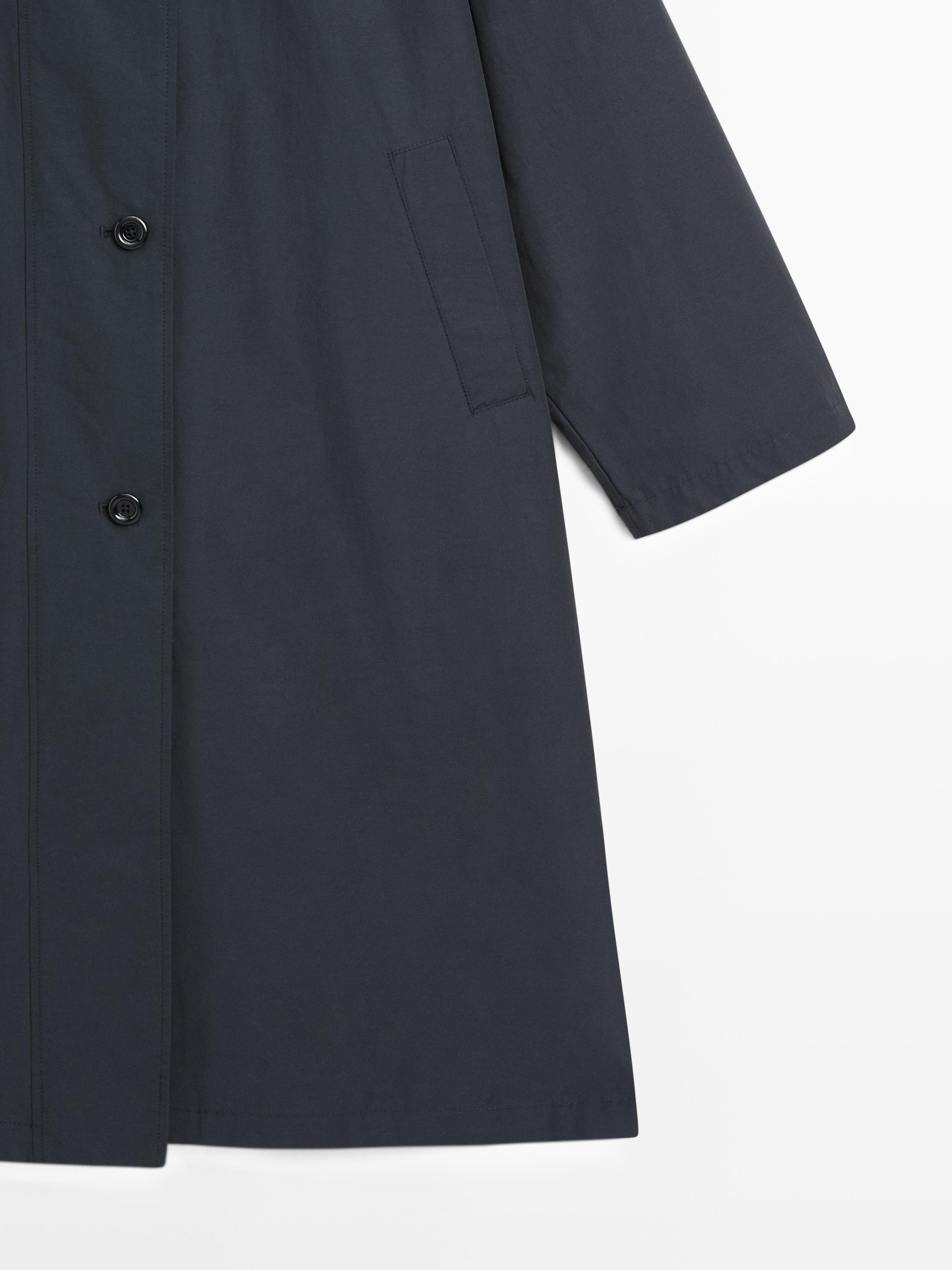 High neck technical trench coat — DARK NAVY