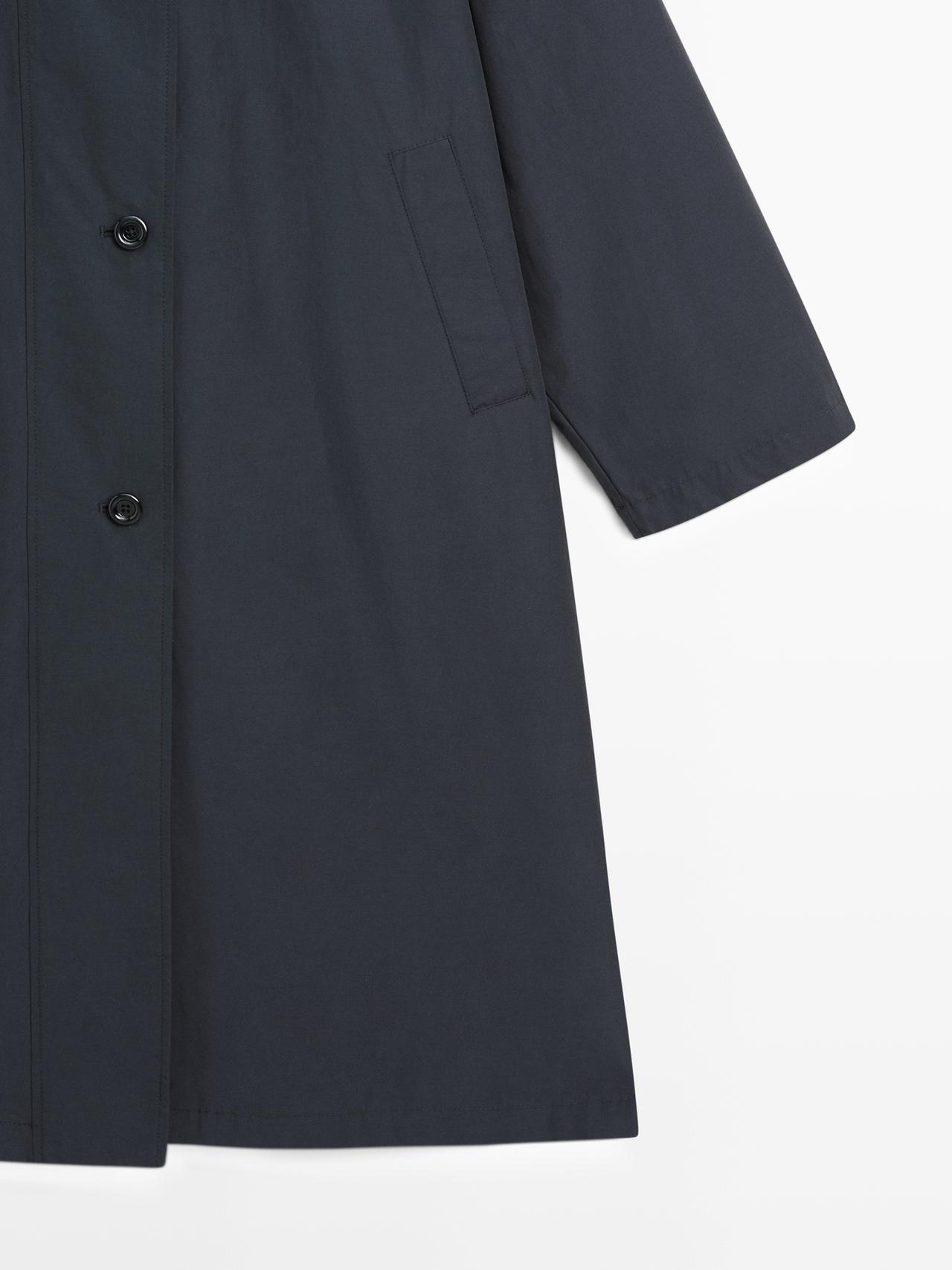 High neck technical trench coat — DARK NAVY