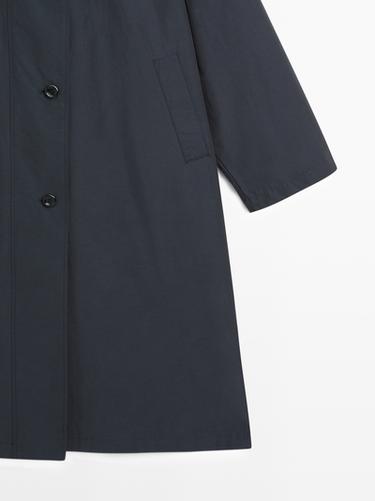High neck technical trench coat — DARK NAVY 7