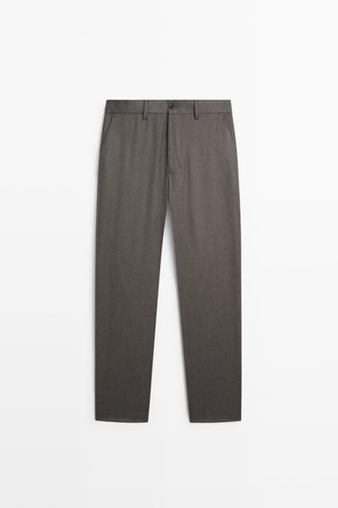 100% Wool Suit Pants — MINK 2