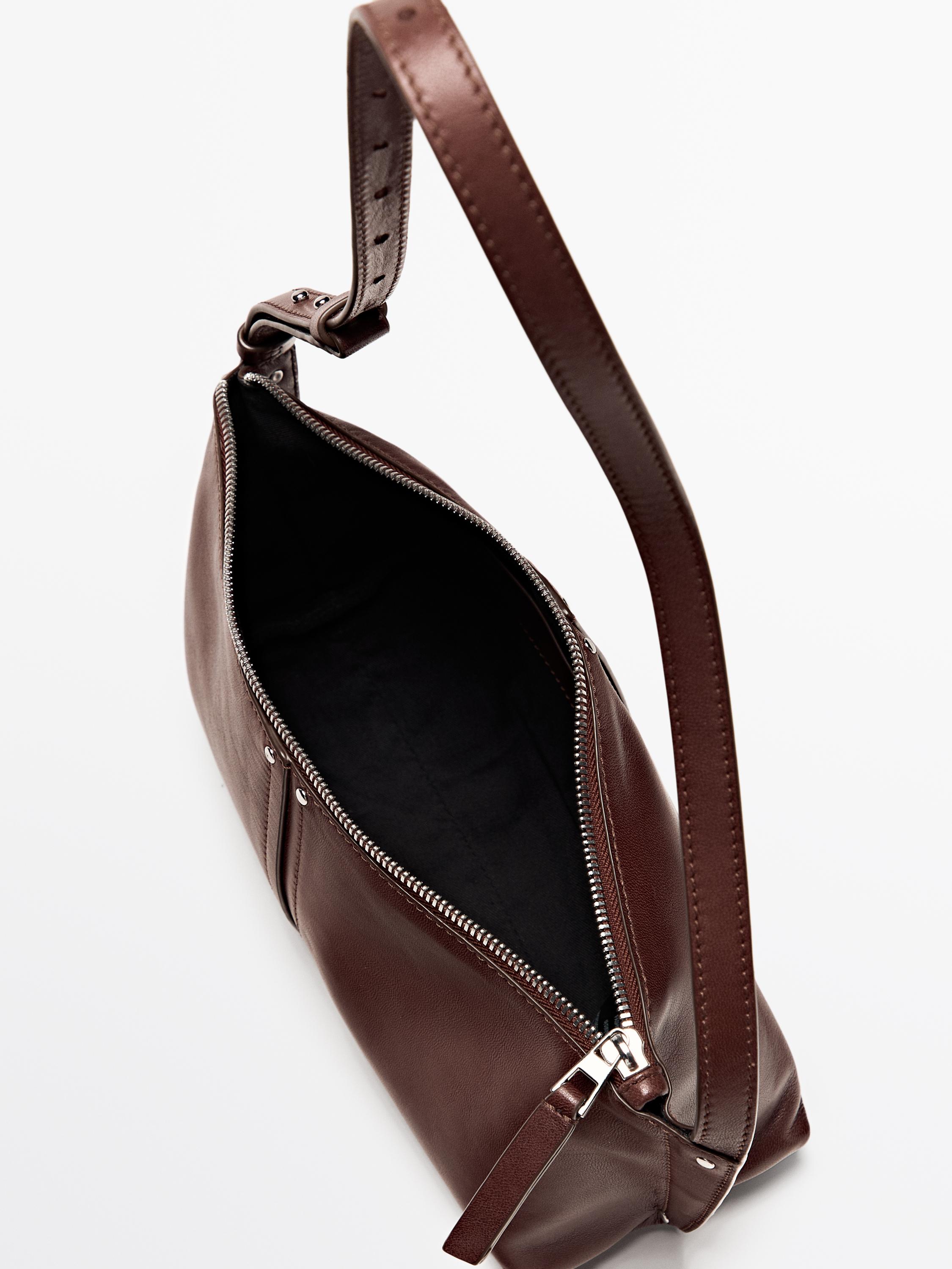 Nappa leather shoulder bag — BURGUNDY