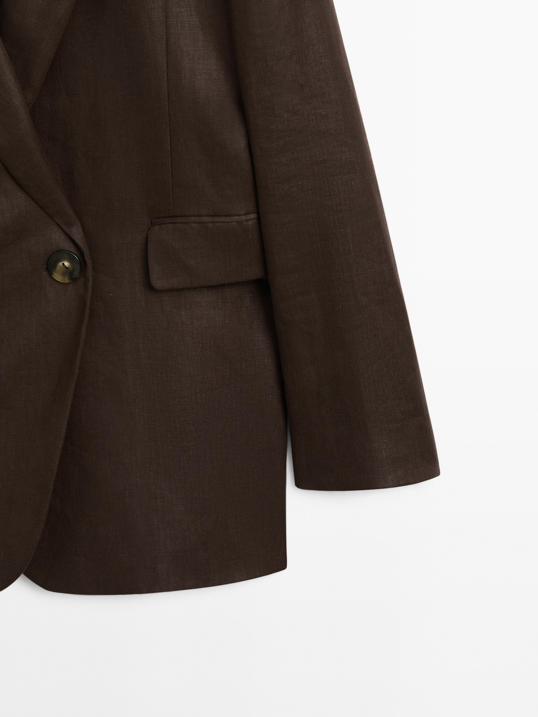 100% linen double-breasted blazer - Studio