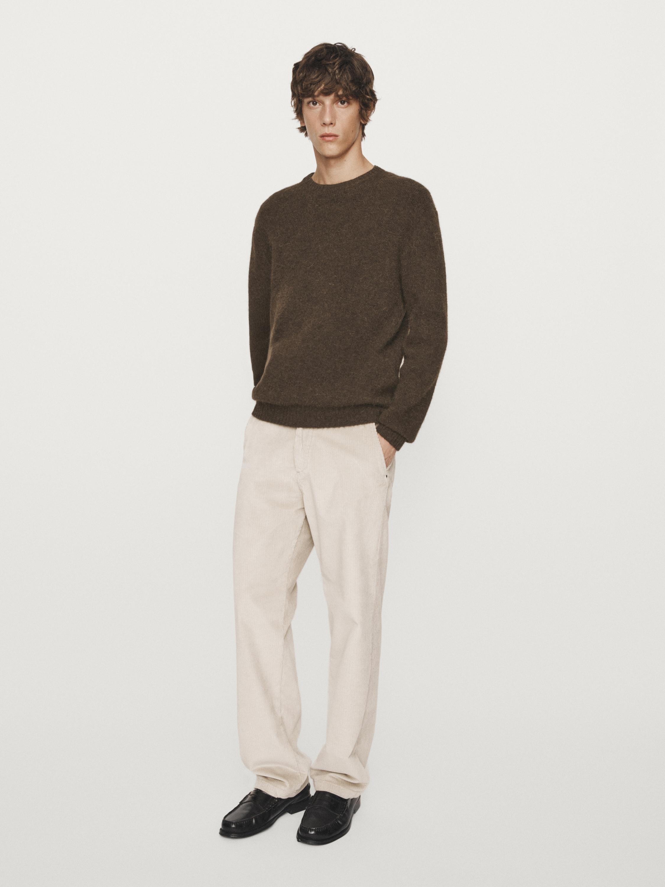 Jersey punto cuello redondo con alpaca