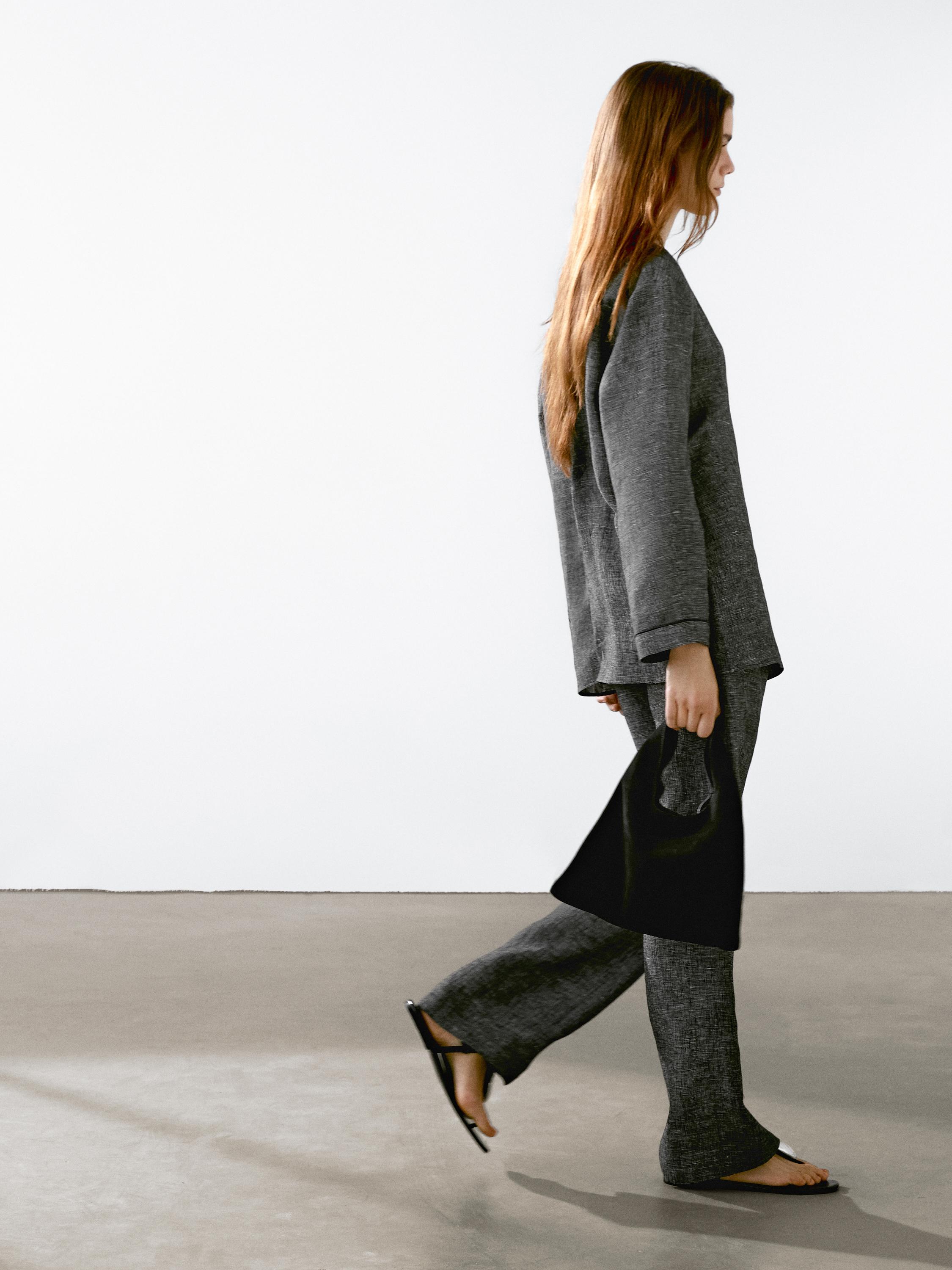 100% linen deconstructed jacket