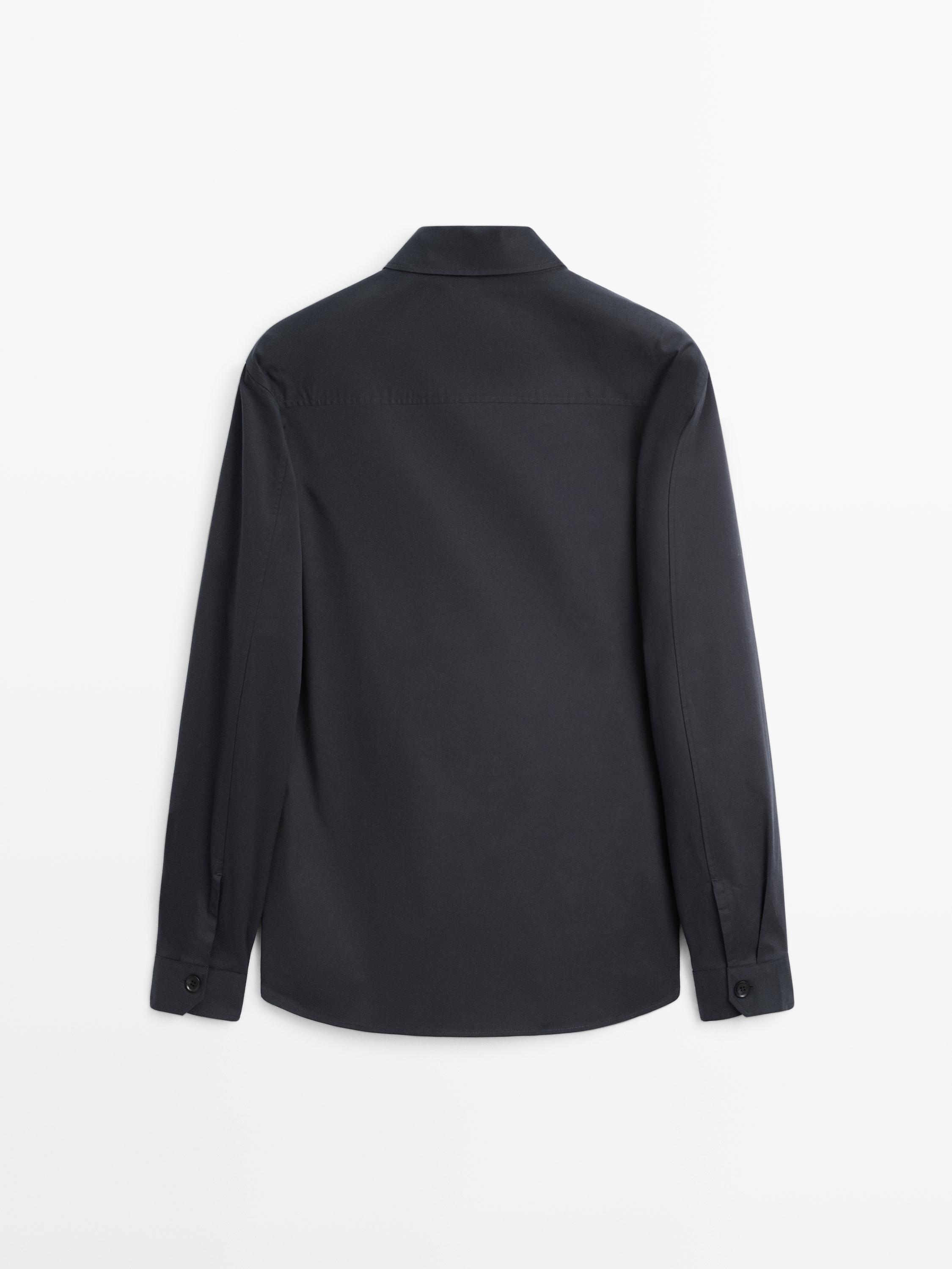 Cotton blend overshirt with pockets