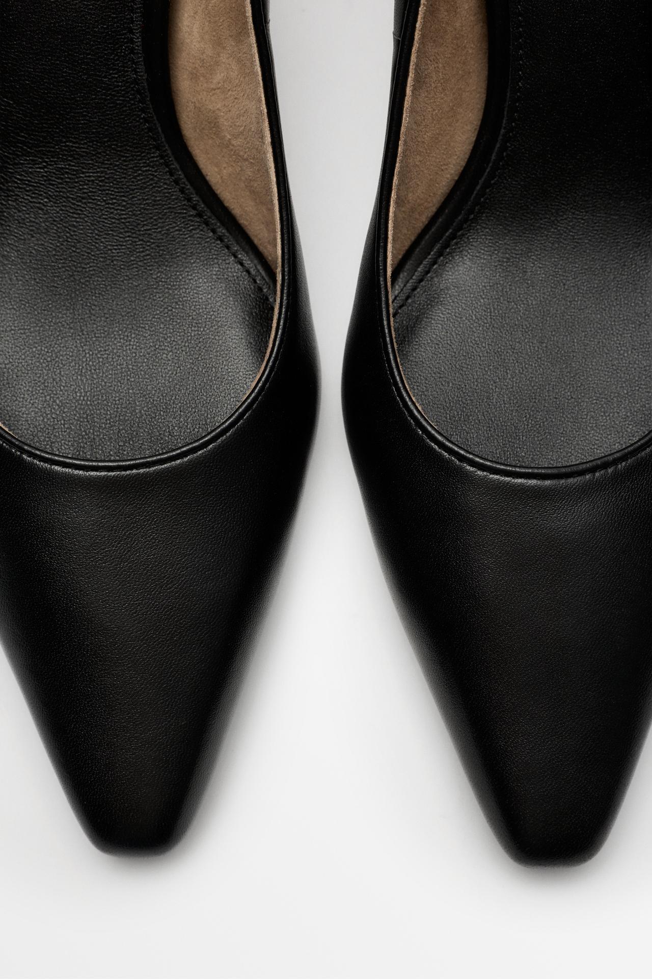 Leather high-heel shoe — BLACK