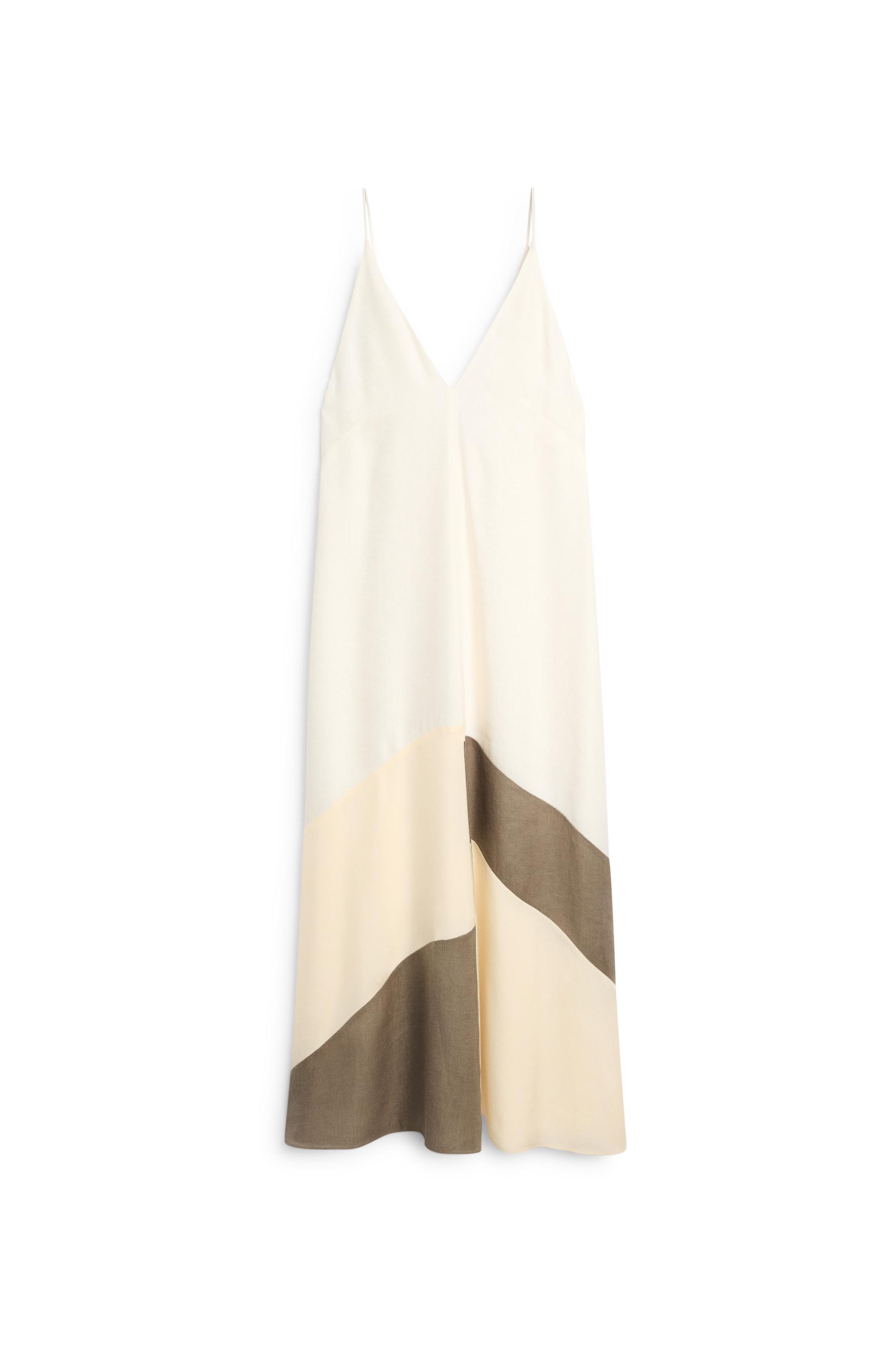 Contrast flowing midi dress — WHITE